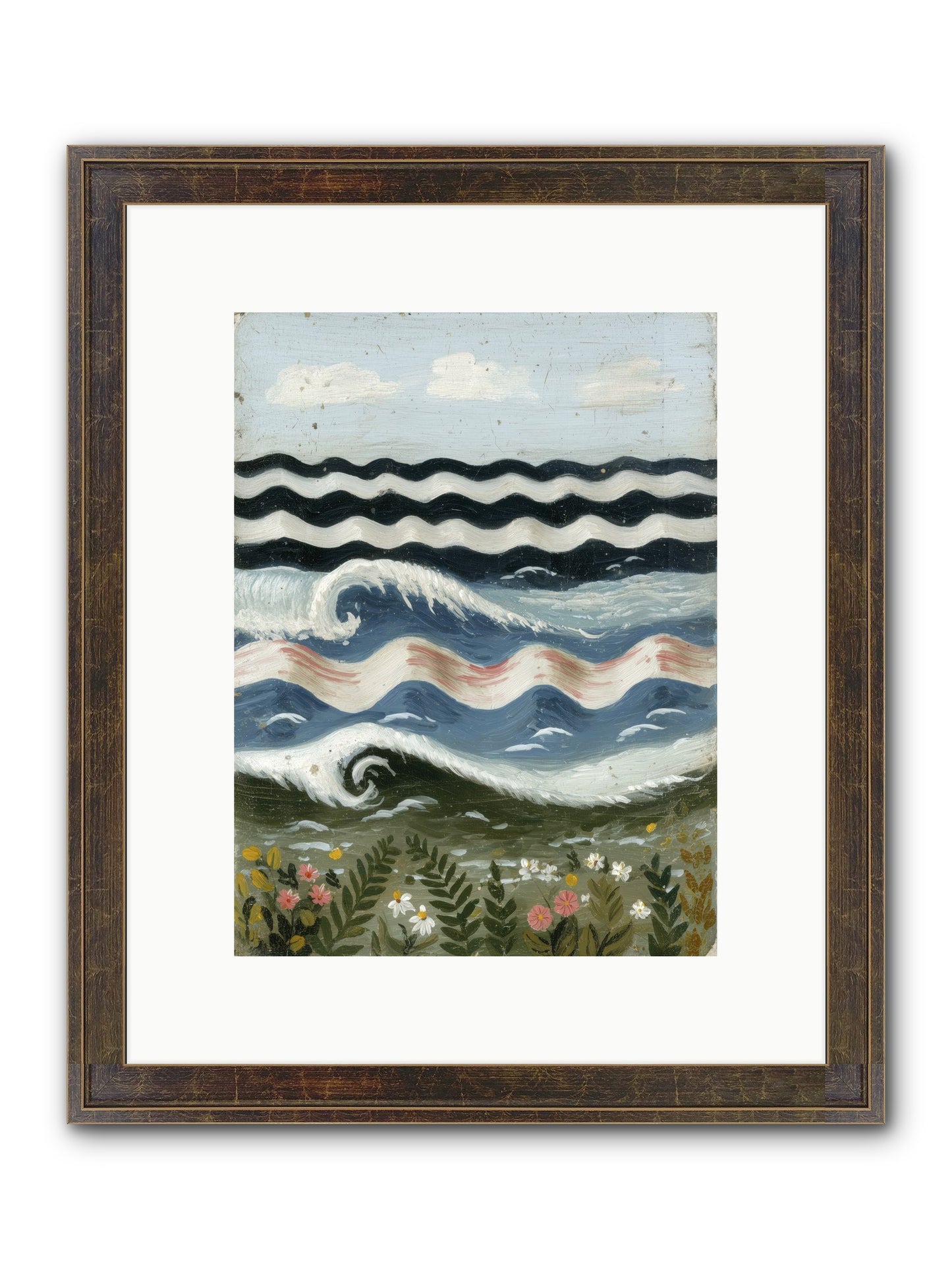 Bewitched Swells Framed Print - Slimwoods Black/Gold 9x12