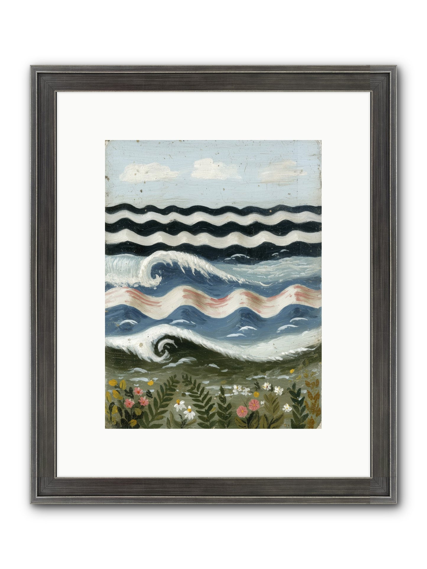 Bewitched Swells Framed Print - Slimwoods Black/Silver 9x12