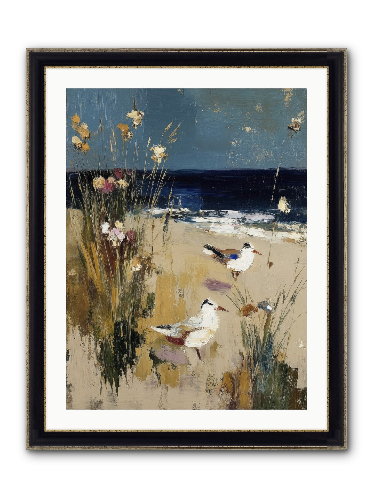 Beyond The Bend Framed Print - Black & Gold 24x32
