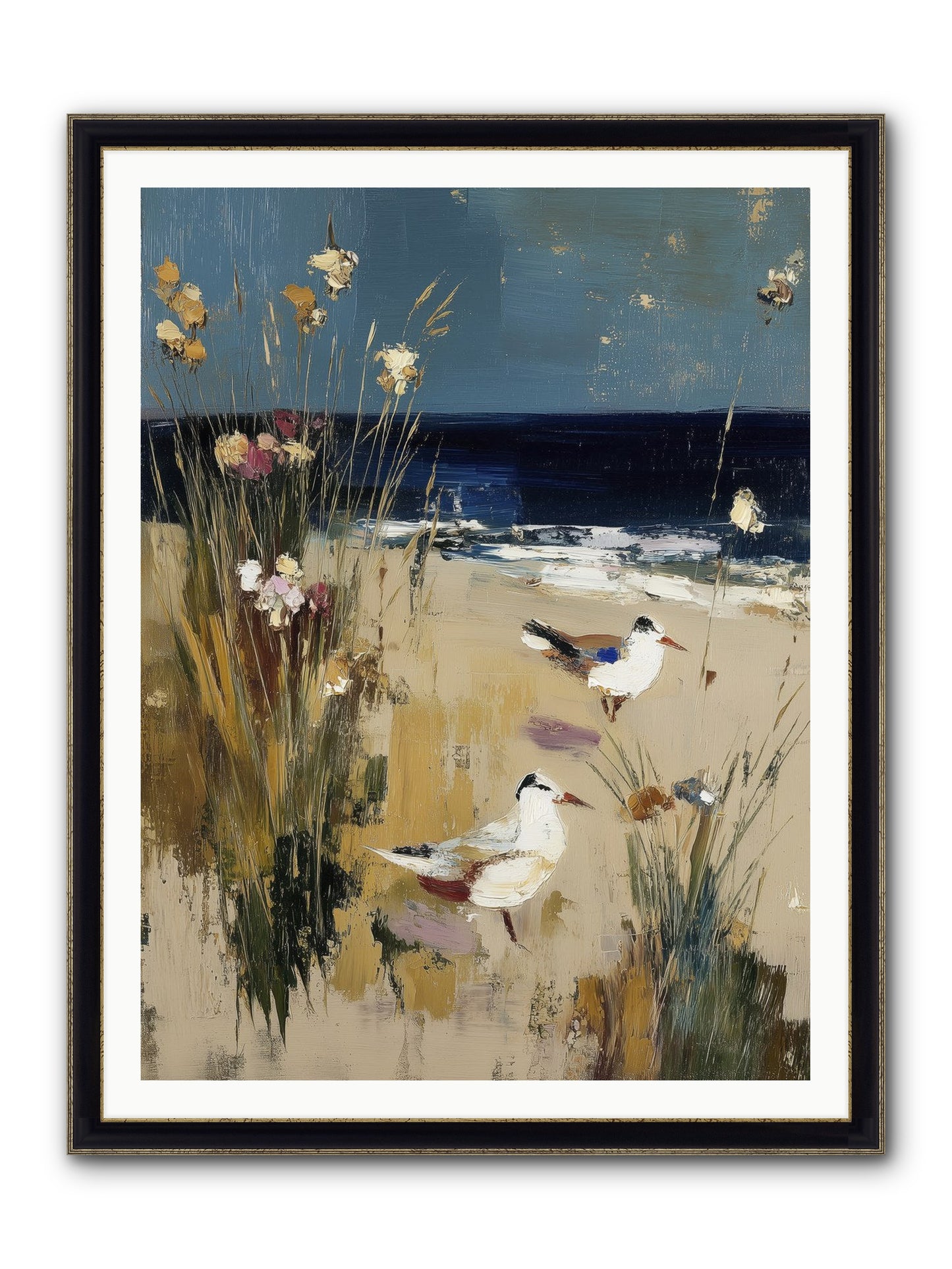 Beyond The Bend Framed Print - Black & Gold 36x48