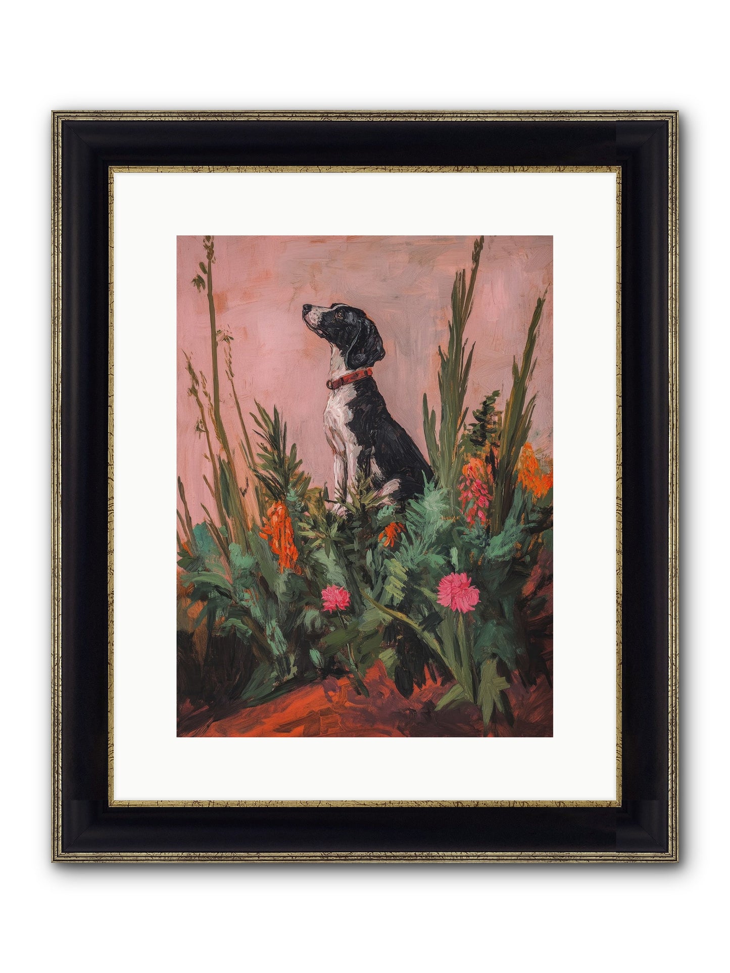 Beyond The Cattail Marsh Framed Print - Black & Gold 12x16