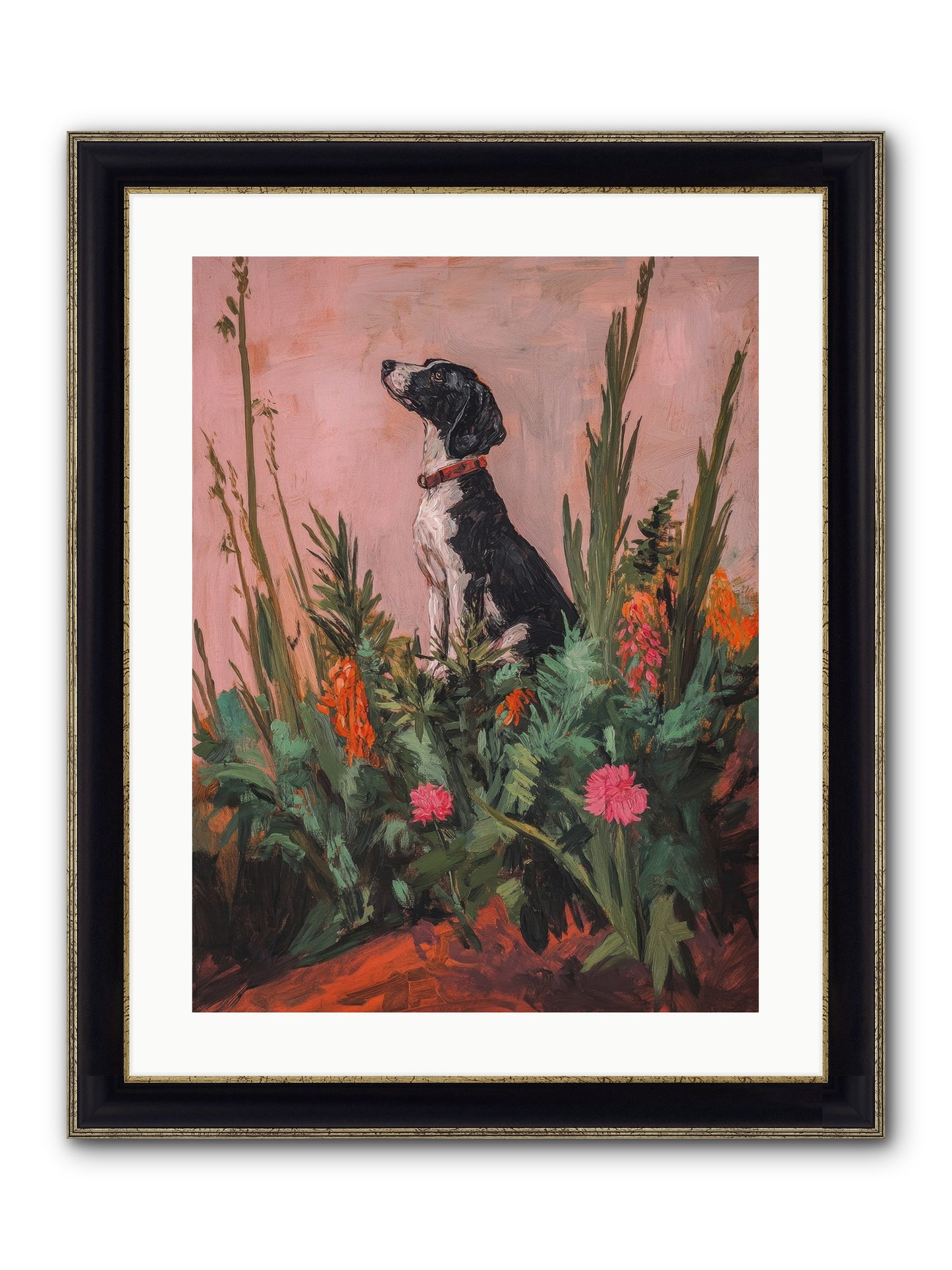 Beyond The Cattail Marsh Framed Print - Black & Gold 18x24