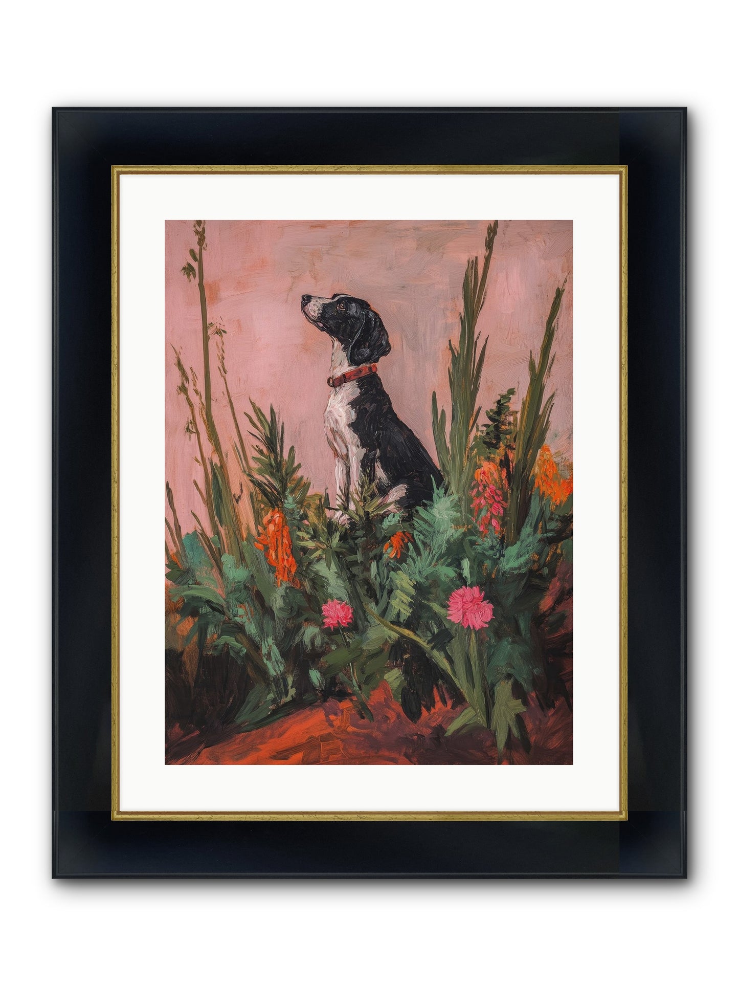 Beyond The Cattail Marsh Framed Print - Wide Black w/Gold 18x24