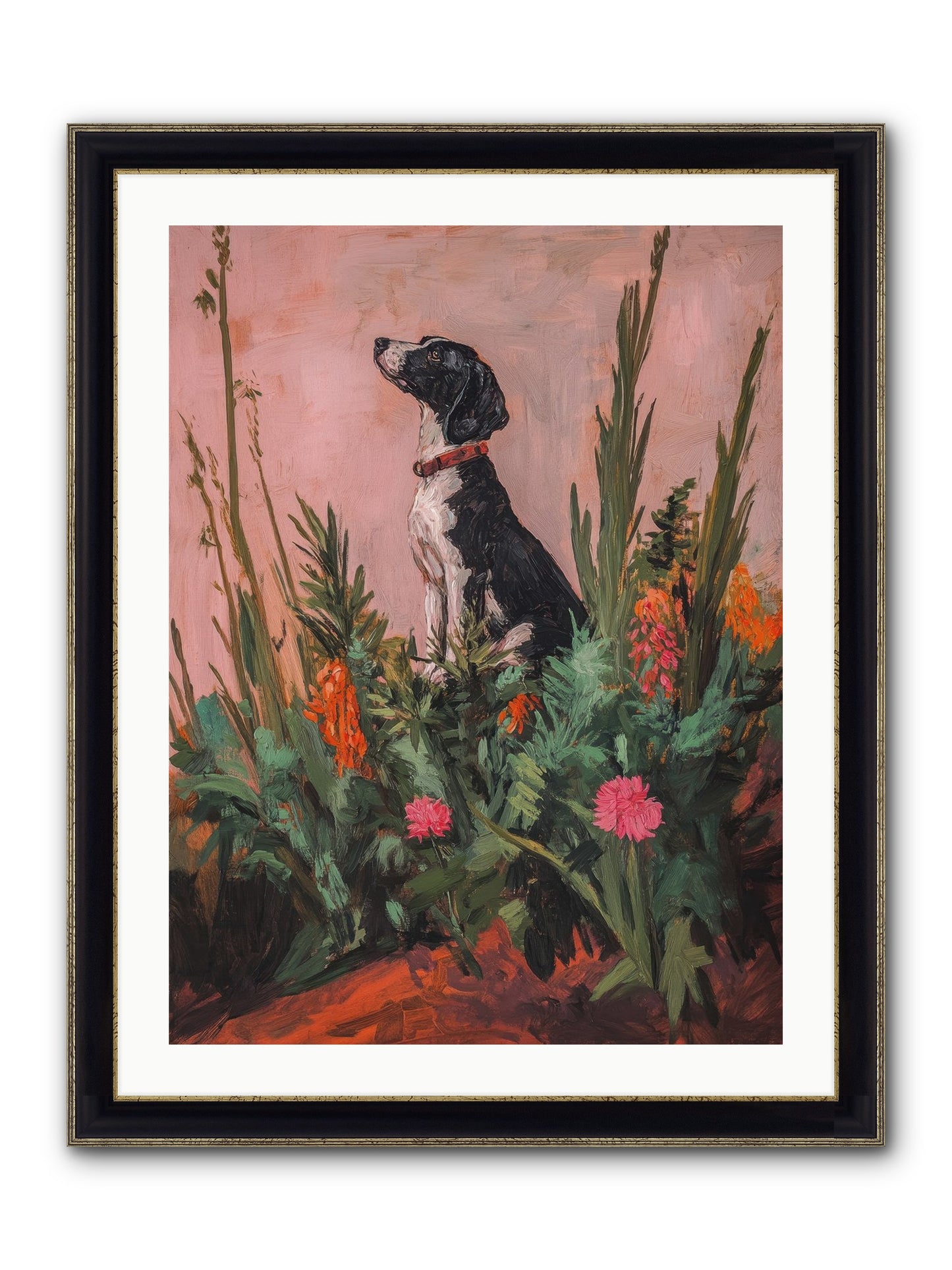 Beyond The Cattail Marsh Framed Print - Black & Gold 24x32
