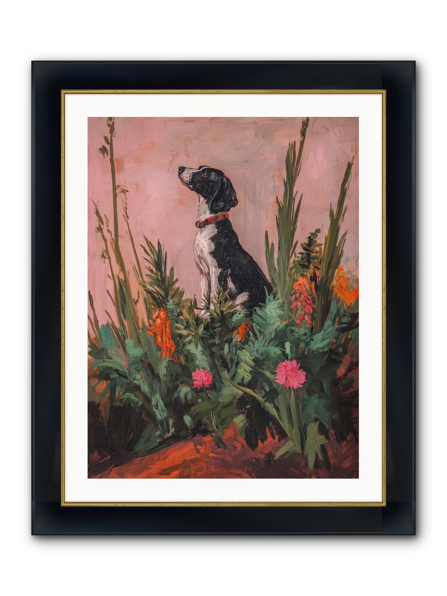 Beyond The Cattail Marsh Framed Print - Wide Black w/Gold 24x32