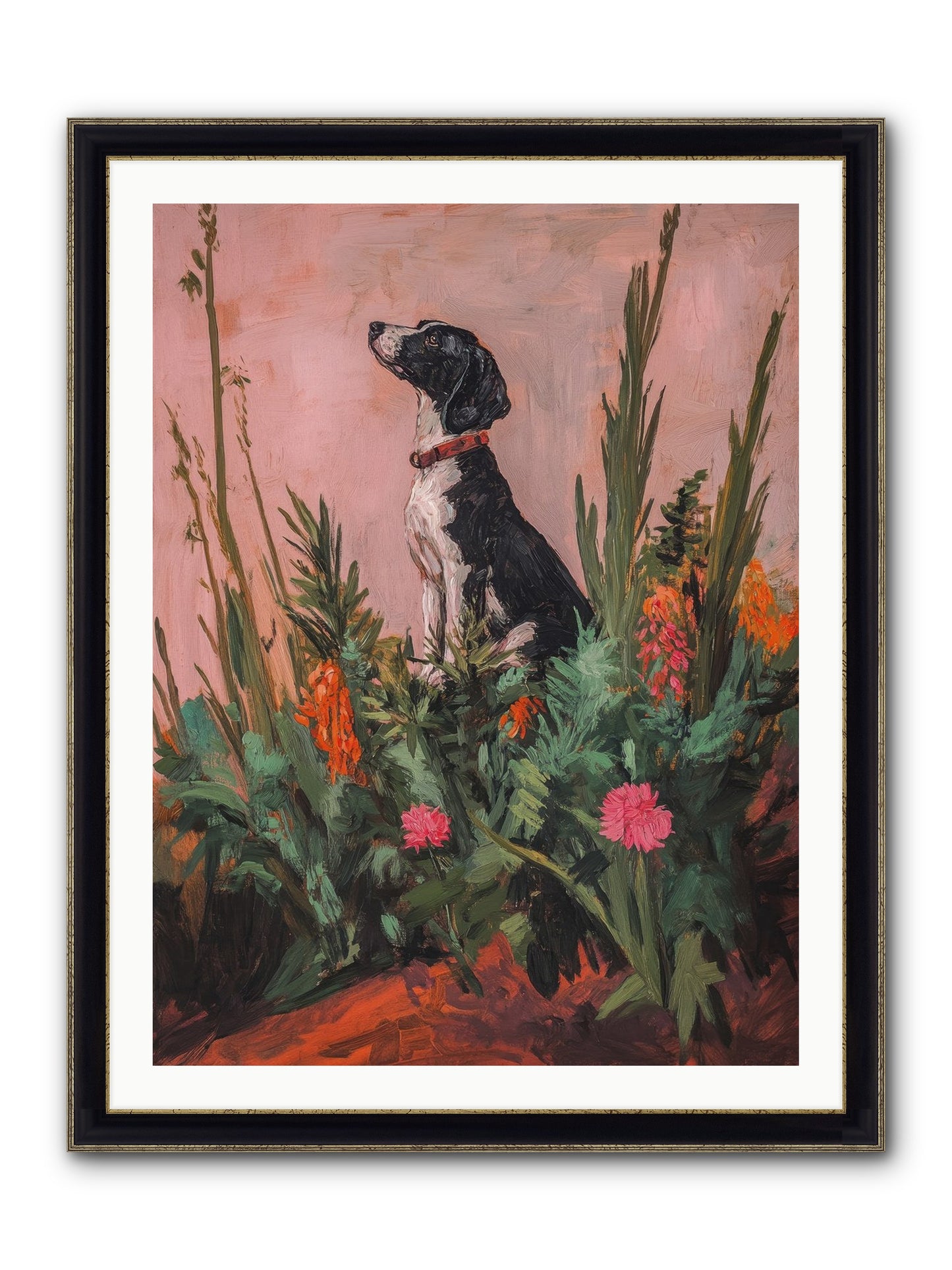 Beyond The Cattail Marsh Framed Print - Black & Gold 30x40
