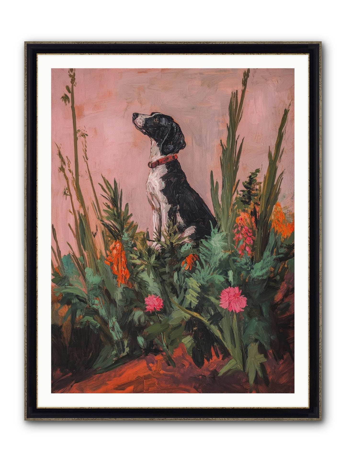 Beyond The Cattail Marsh Framed Print - Black & Gold 36x48