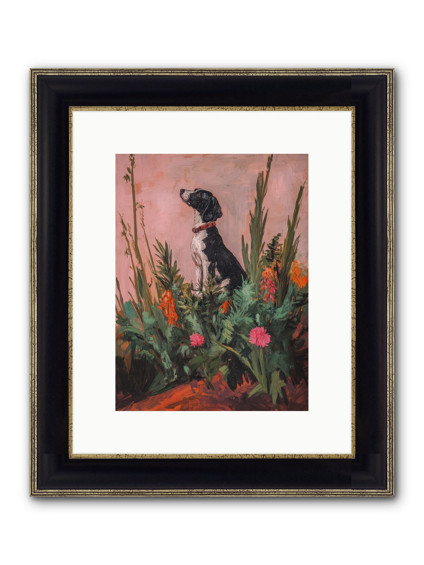 Beyond The Cattail Marsh Framed Print - Black & Gold 9x12