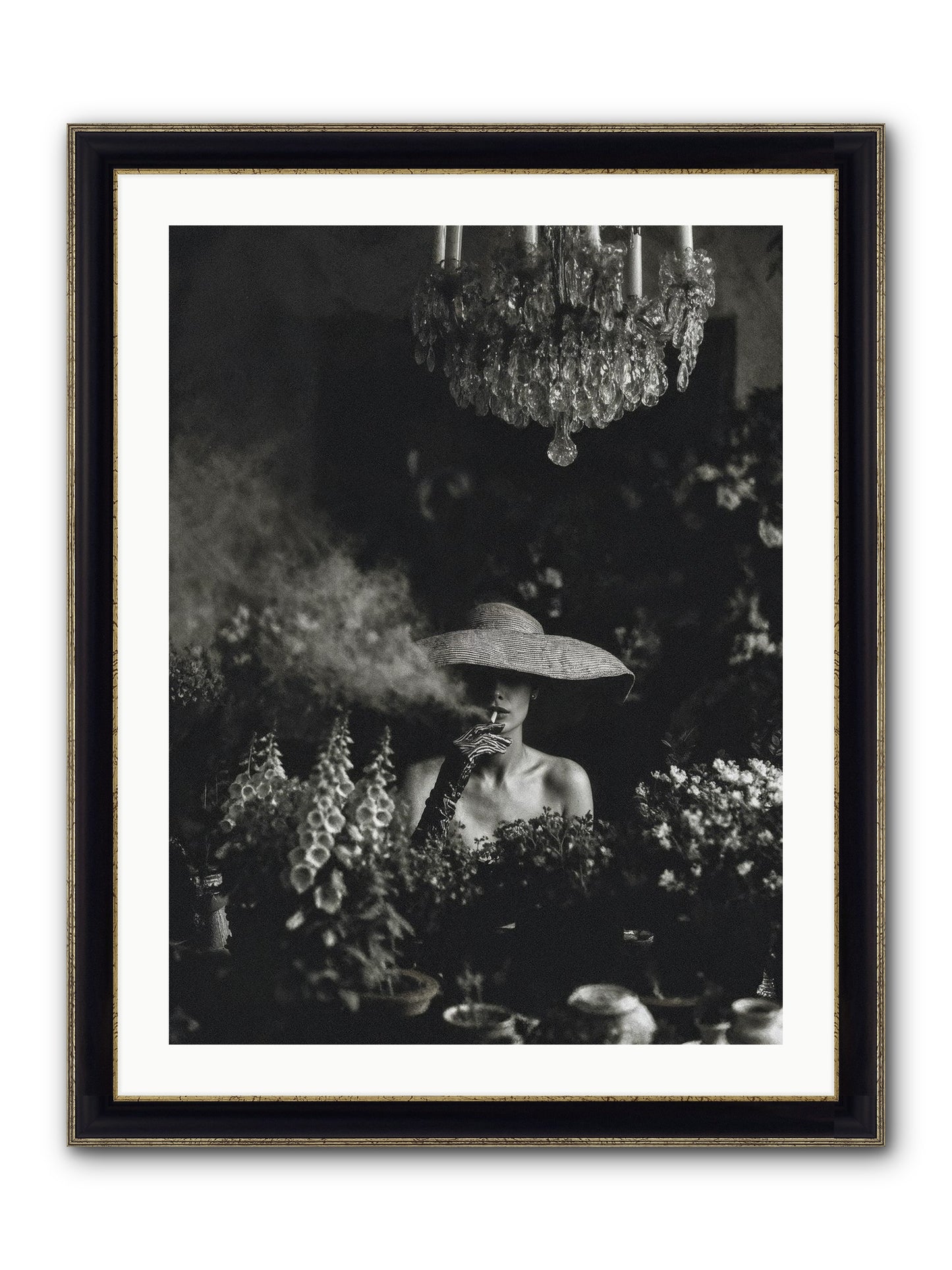 Beyond the Garden Wall Framed Print - Black & Gold 24x32