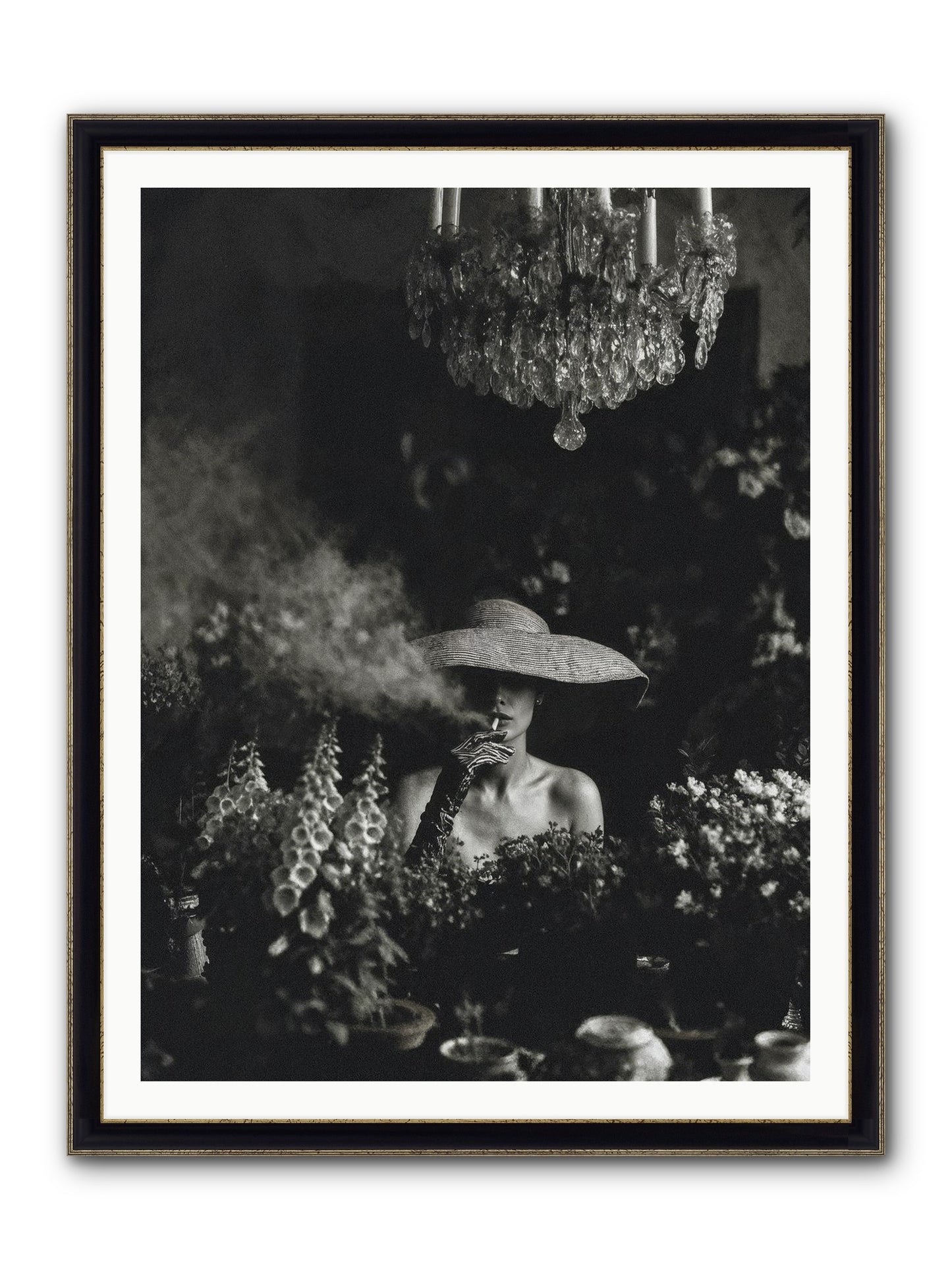 Beyond the Garden Wall Framed Print - Black & Gold 36x48