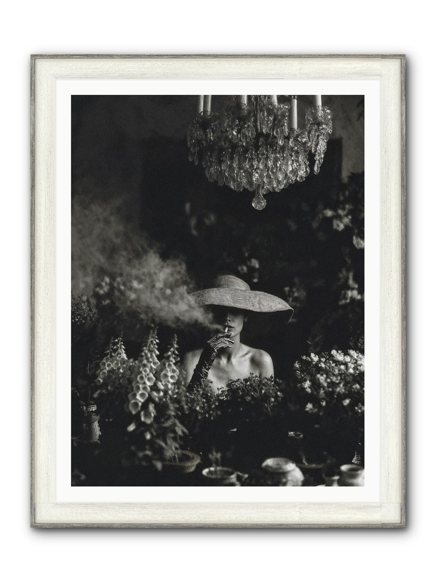 Beyond the Garden Wall Framed Print - Driftwood White 36x48