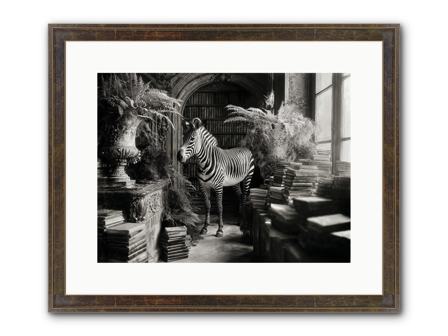 Bezique Framed Print - Slimwoods Black/Gold 16x12