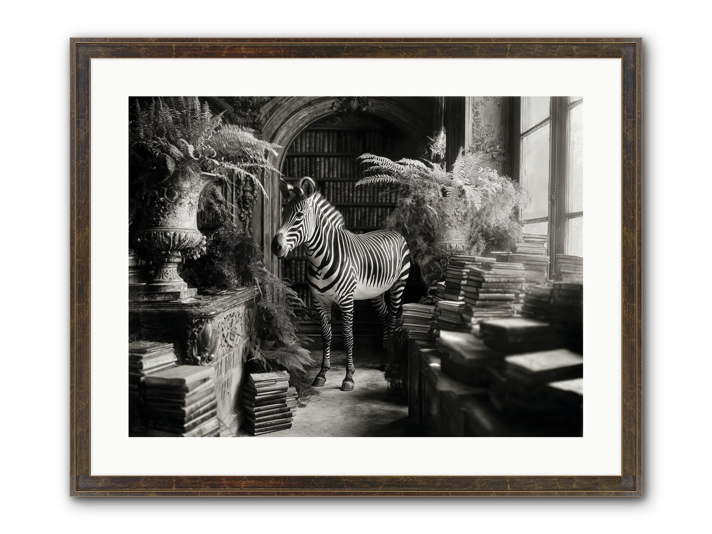 Bezique Framed Print - Slimwoods Black/Gold 24x18