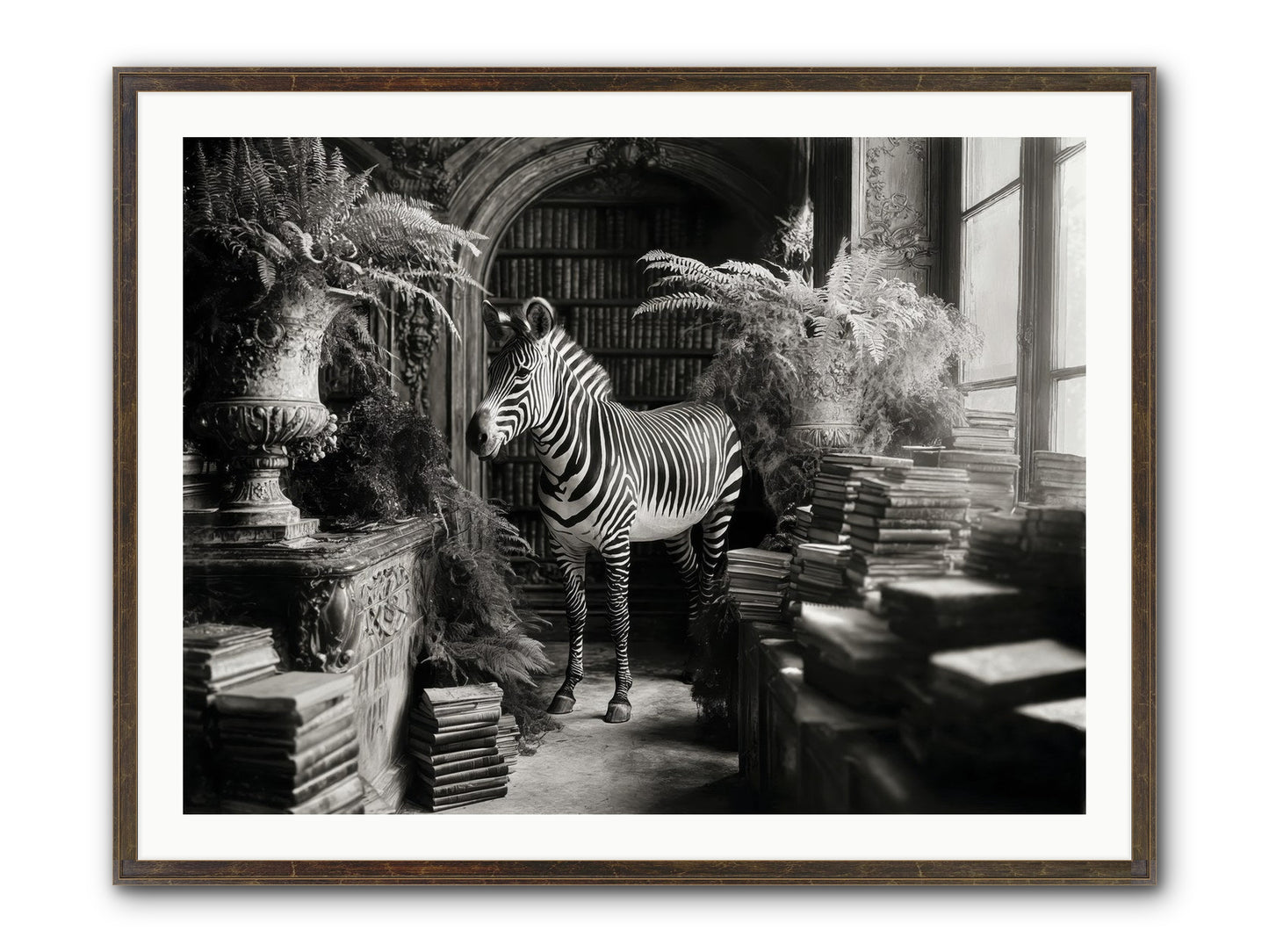 Bezique Framed Print - Slimwoods Black/Gold 40x30