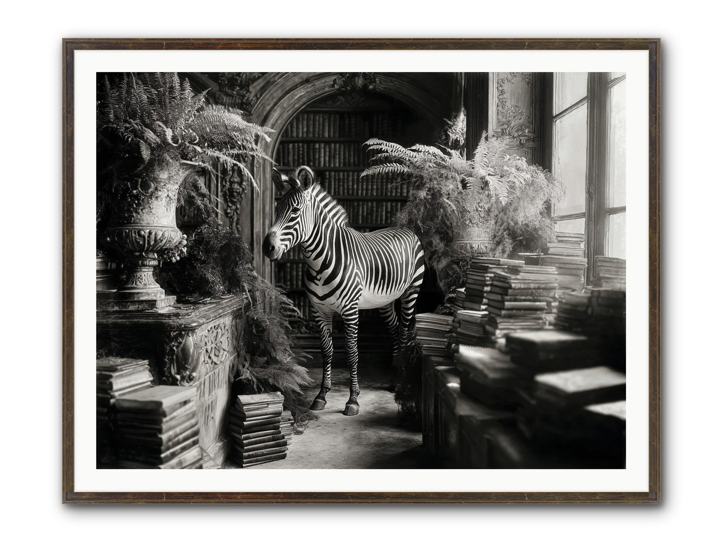Bezique Framed Print - Slimwoods Black/Gold 48x36