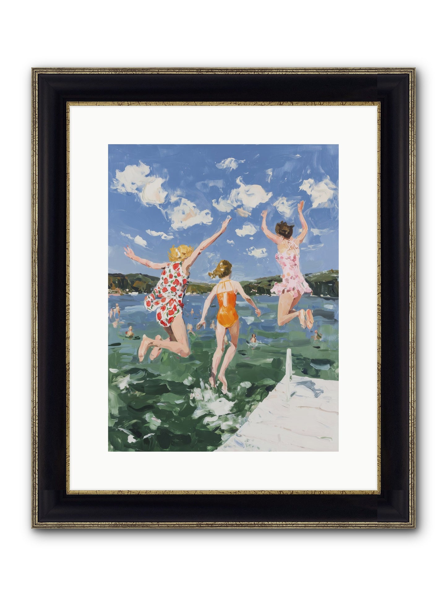 Big Splash Champions Framed Print - Black & Gold 12x16
