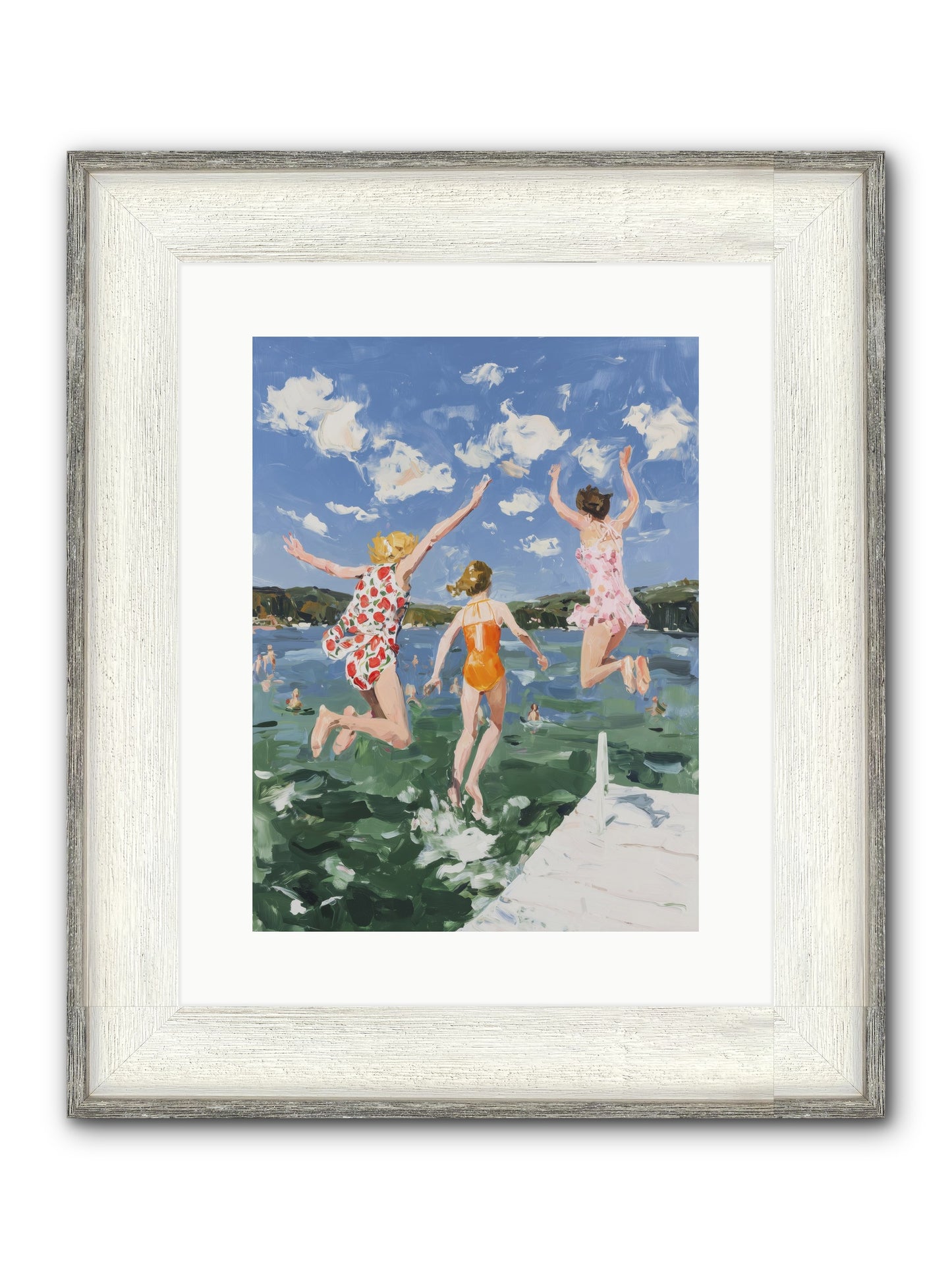 Big Splash Champions Framed Print - Driftwood White 12x16