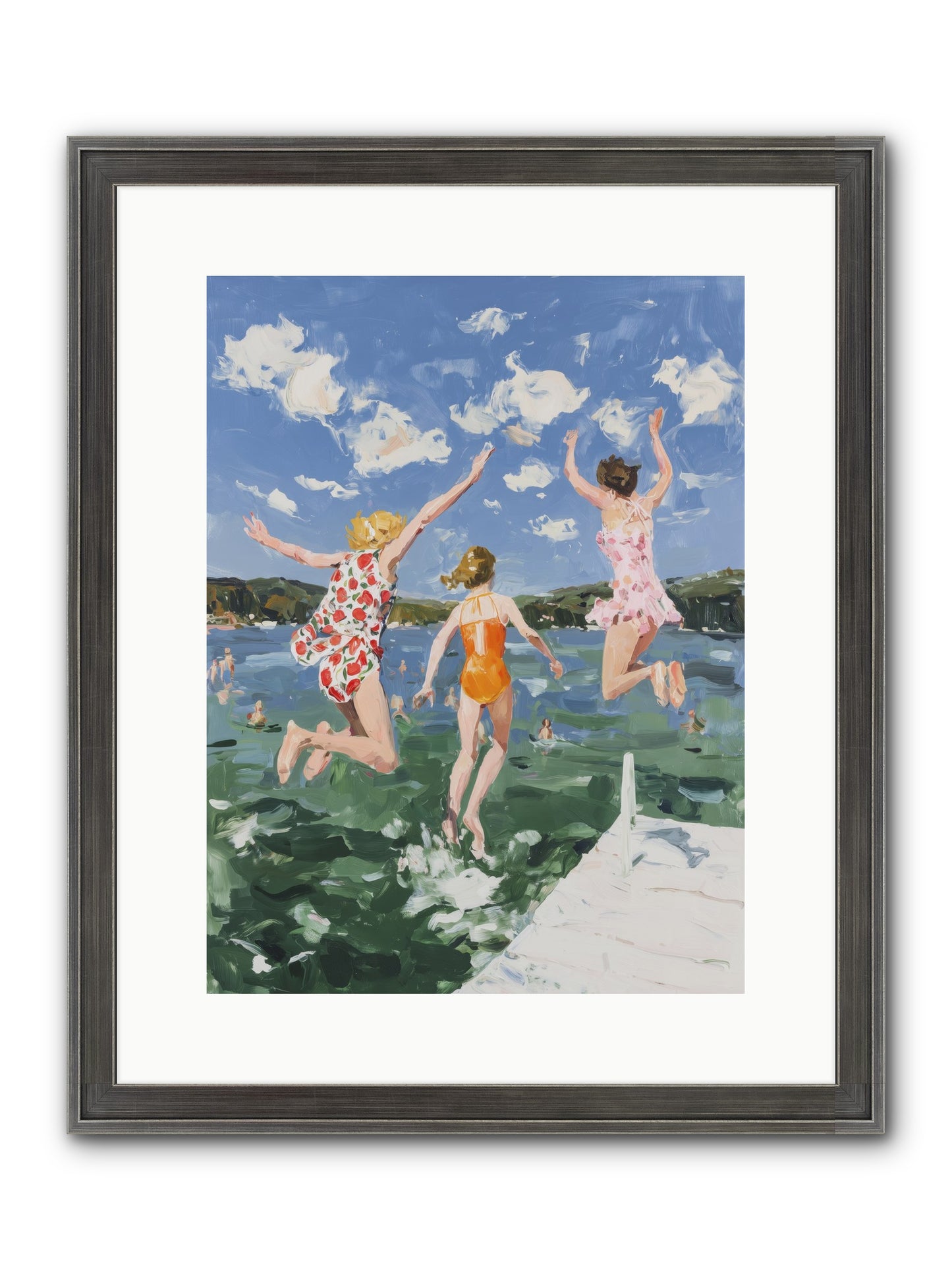 Big Splash Champions Framed Print - Slimwoods Black/Silver 12x16