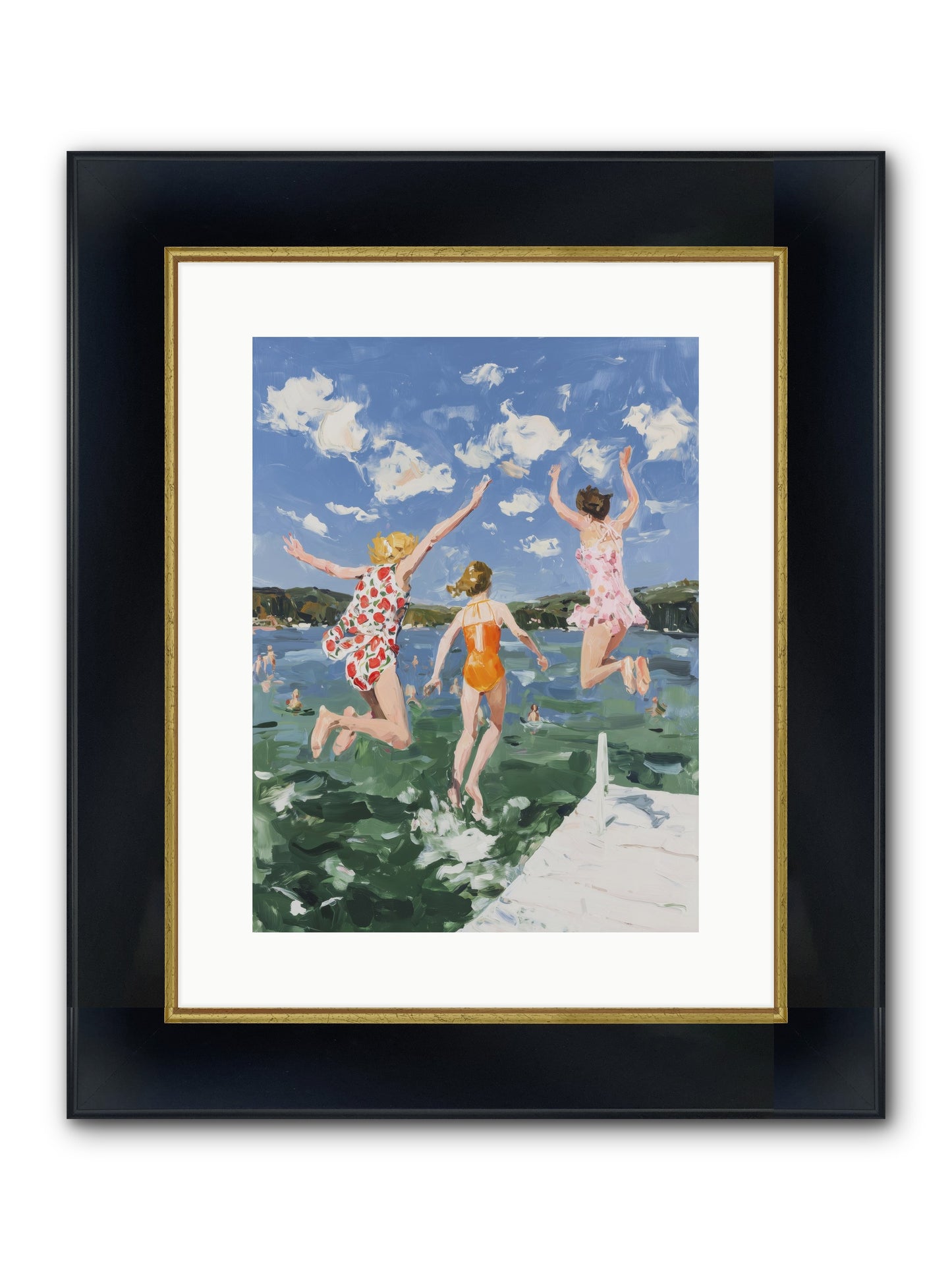 Big Splash Champions Framed Print - Wide Black w/Gold 12x16