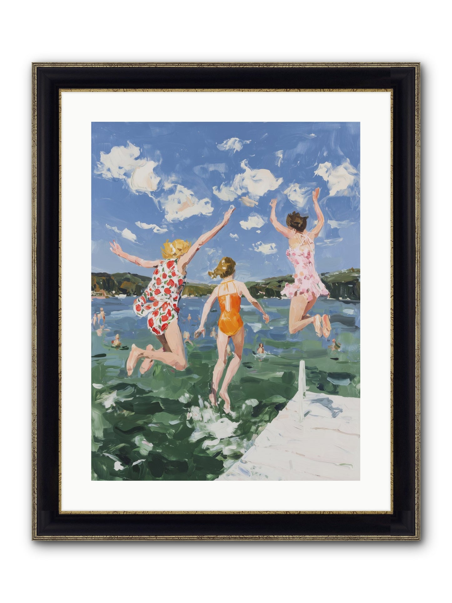 Big Splash Champions Framed Print - Black & Gold 18x24