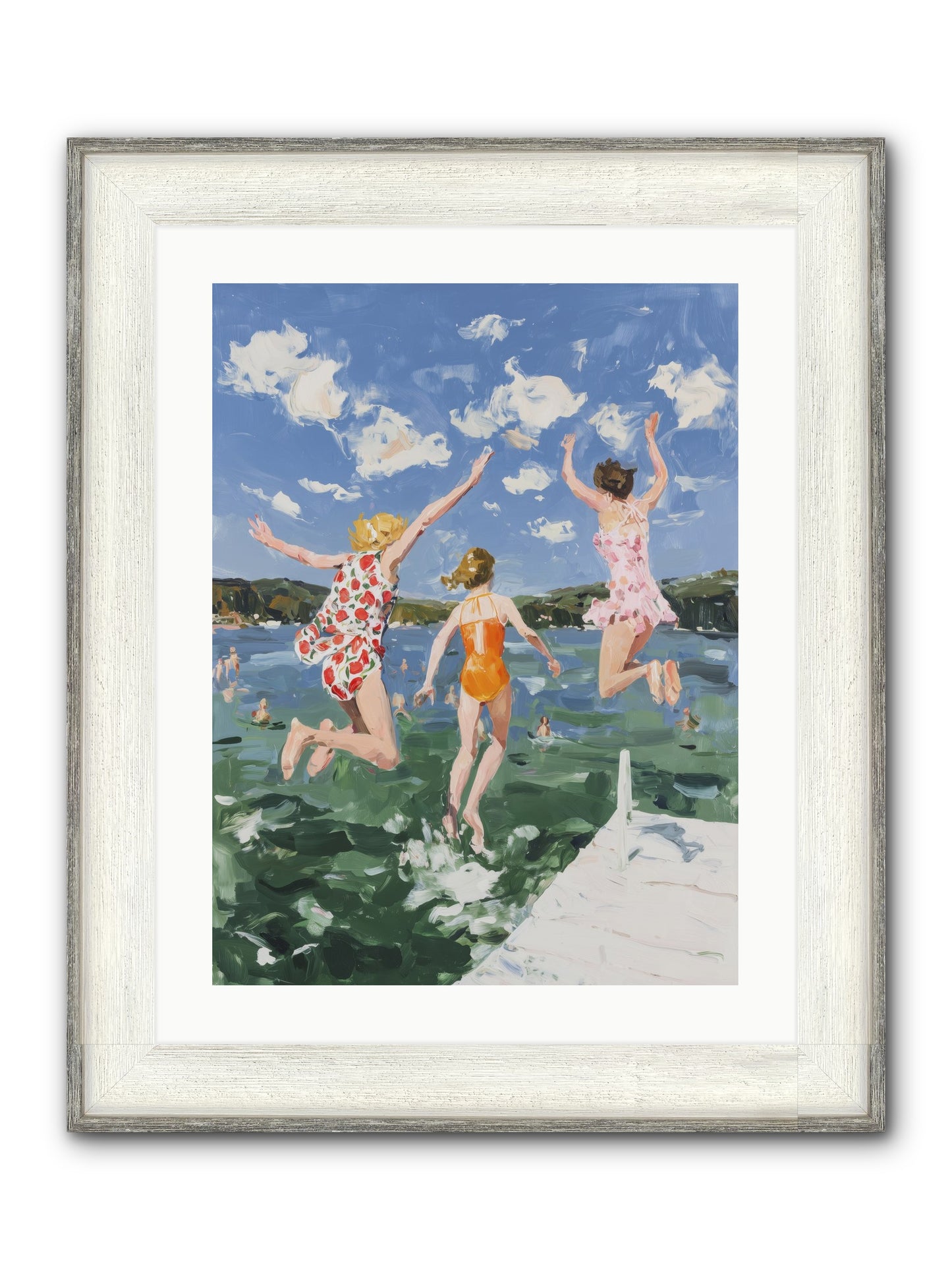 Big Splash Champions Framed Print - Driftwood White 18x24