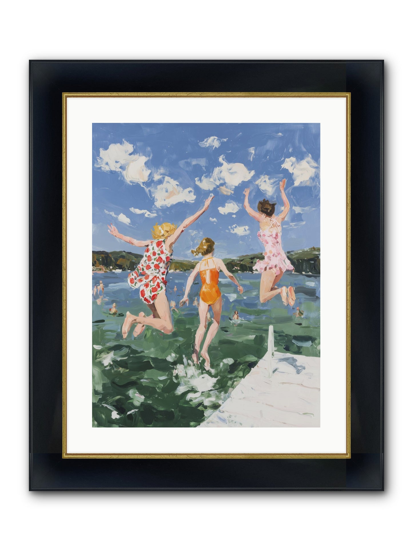 Big Splash Champions Framed Print - Wide Black w/Gold 18x24