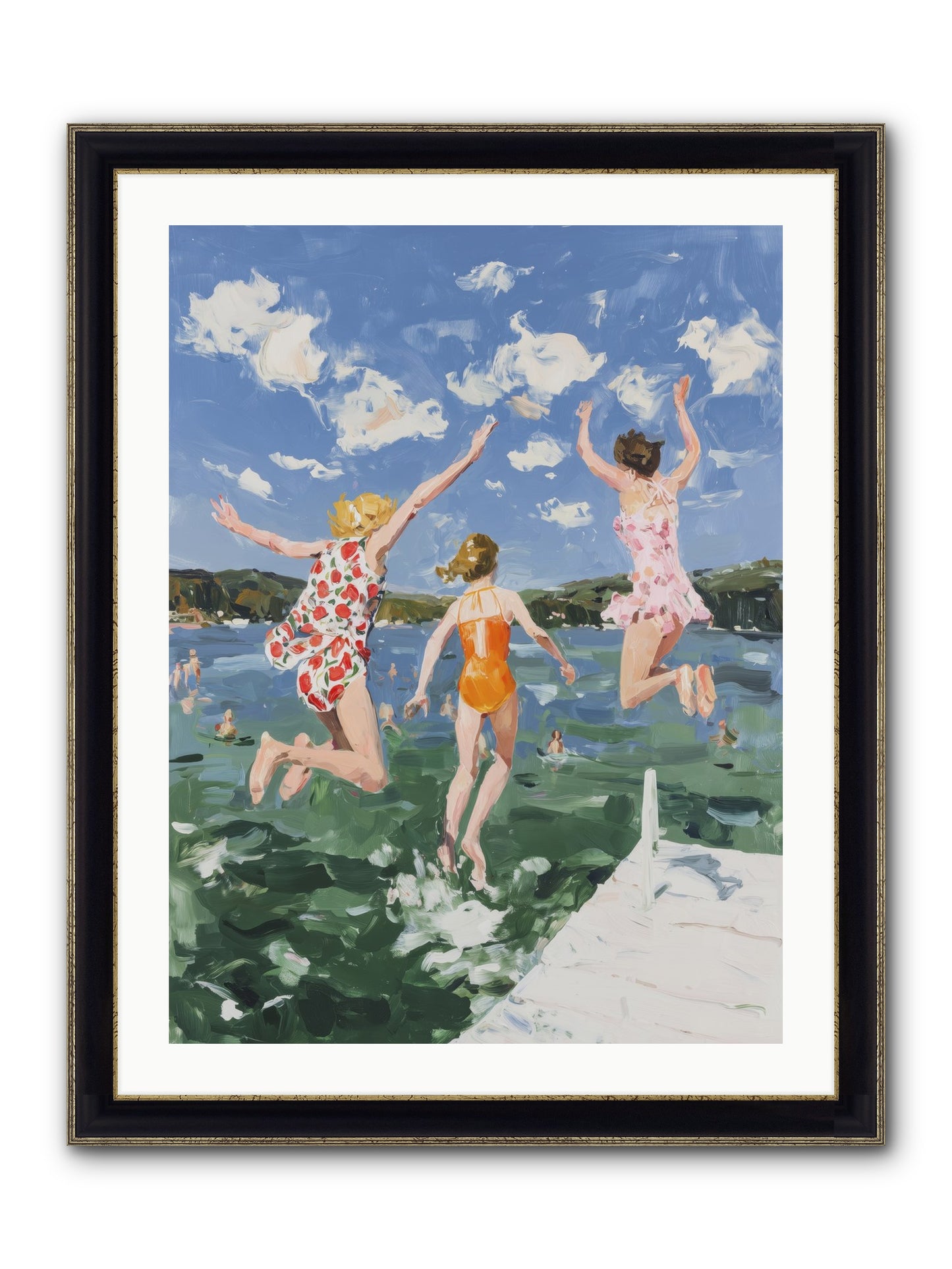 Big Splash Champions Framed Print - Black & Gold 24x32