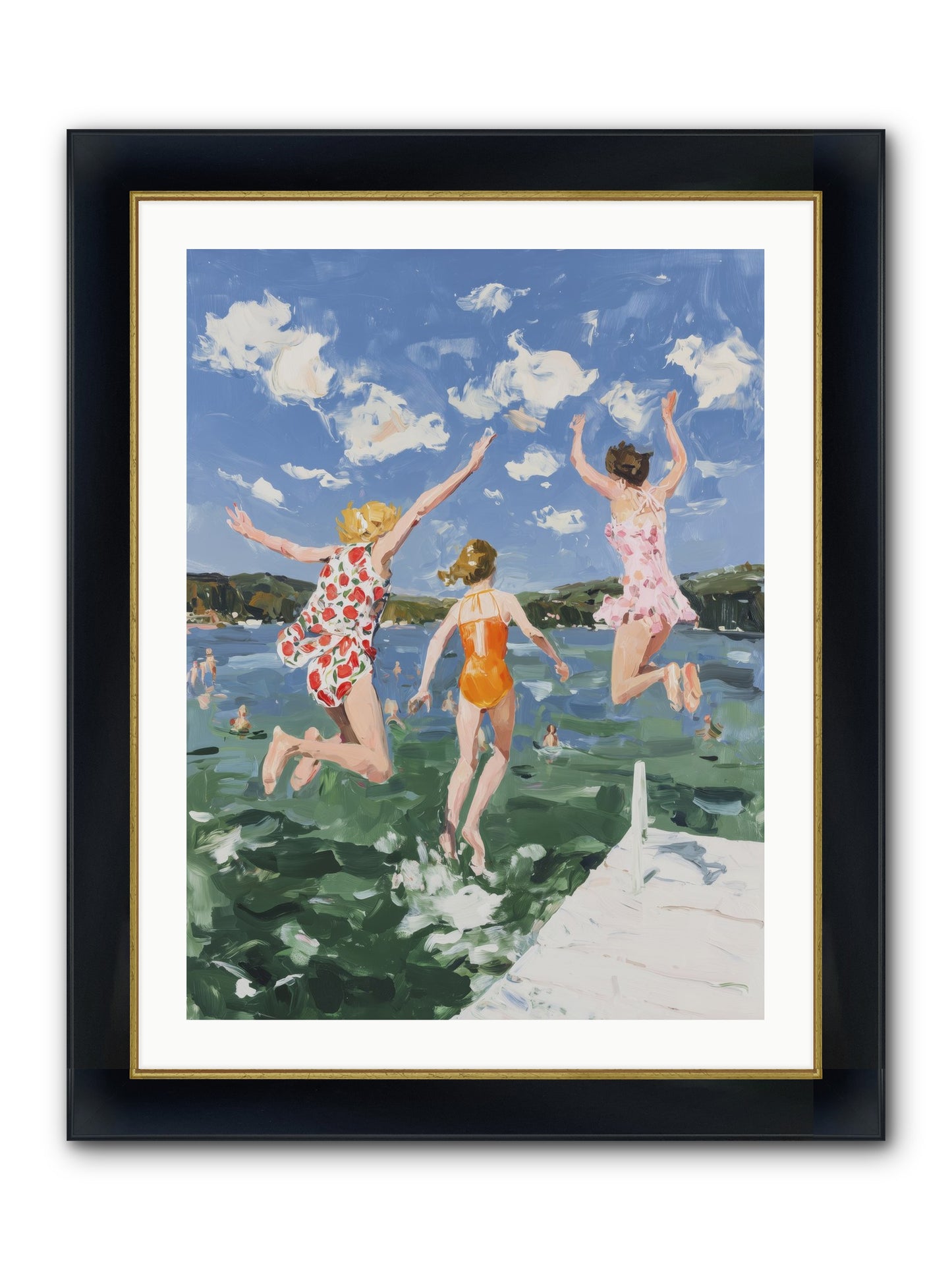 Big Splash Champions Framed Print - Wide Black w/Gold 24x32
