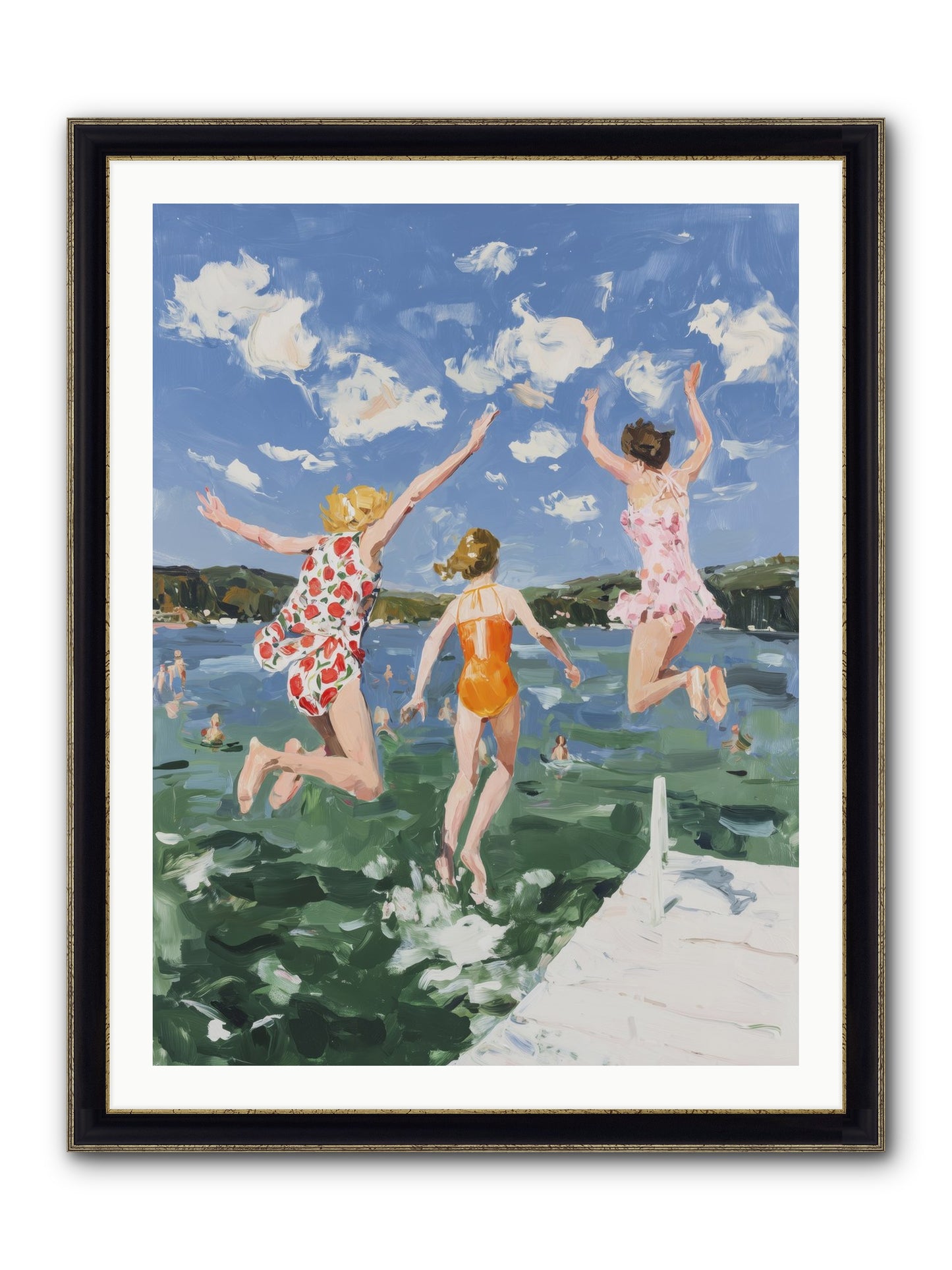 Big Splash Champions Framed Print - Black & Gold 30x40