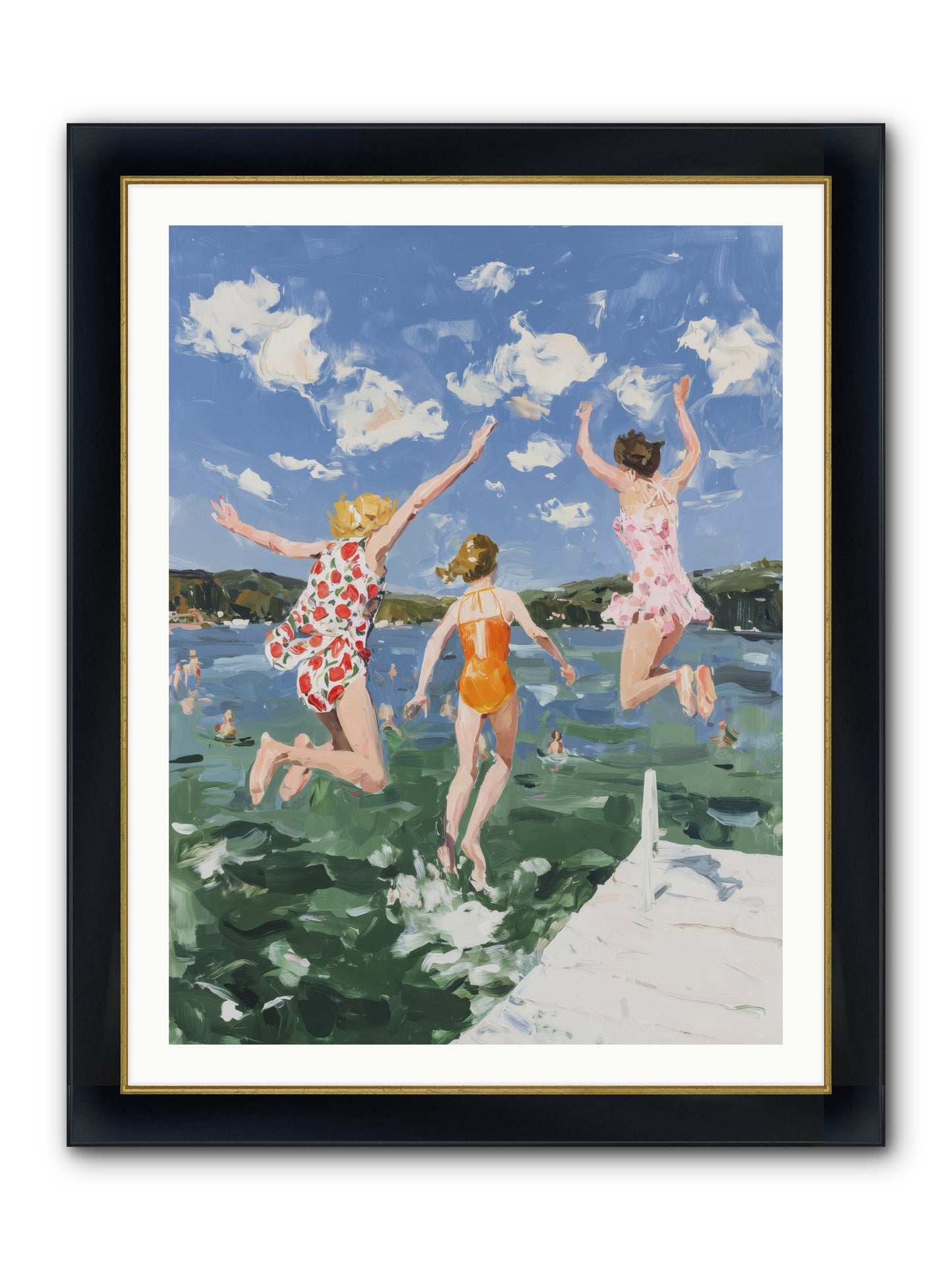 Big Splash Champions Framed Print - Wide Black w/Gold 30x40