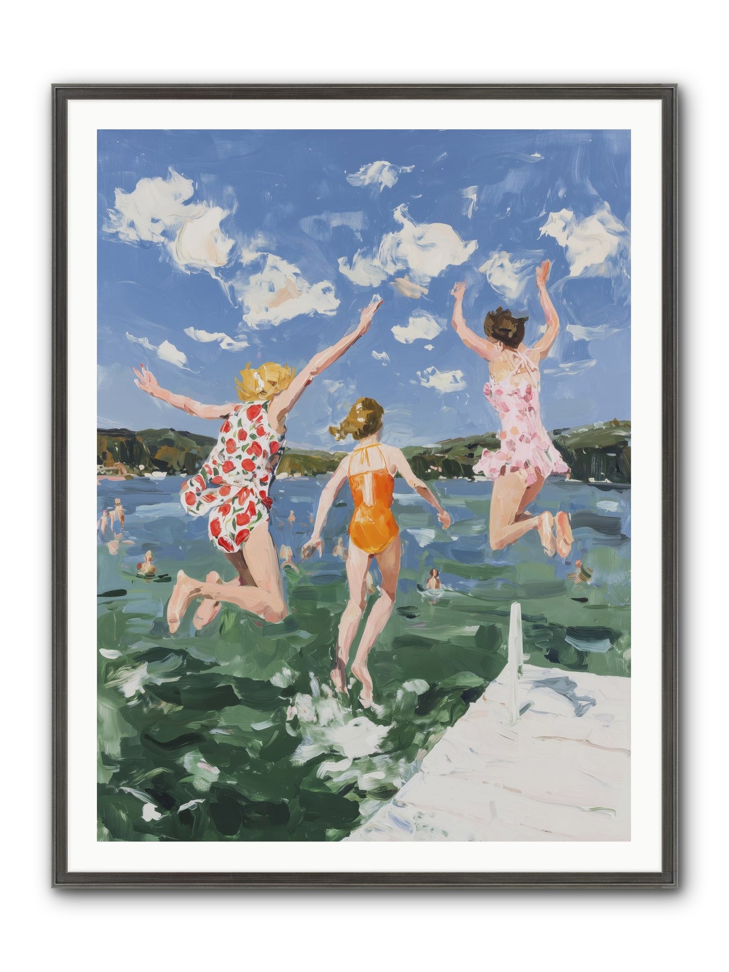 Big Splash Champions Framed Print - Slimwoods Black/Silver 36x48