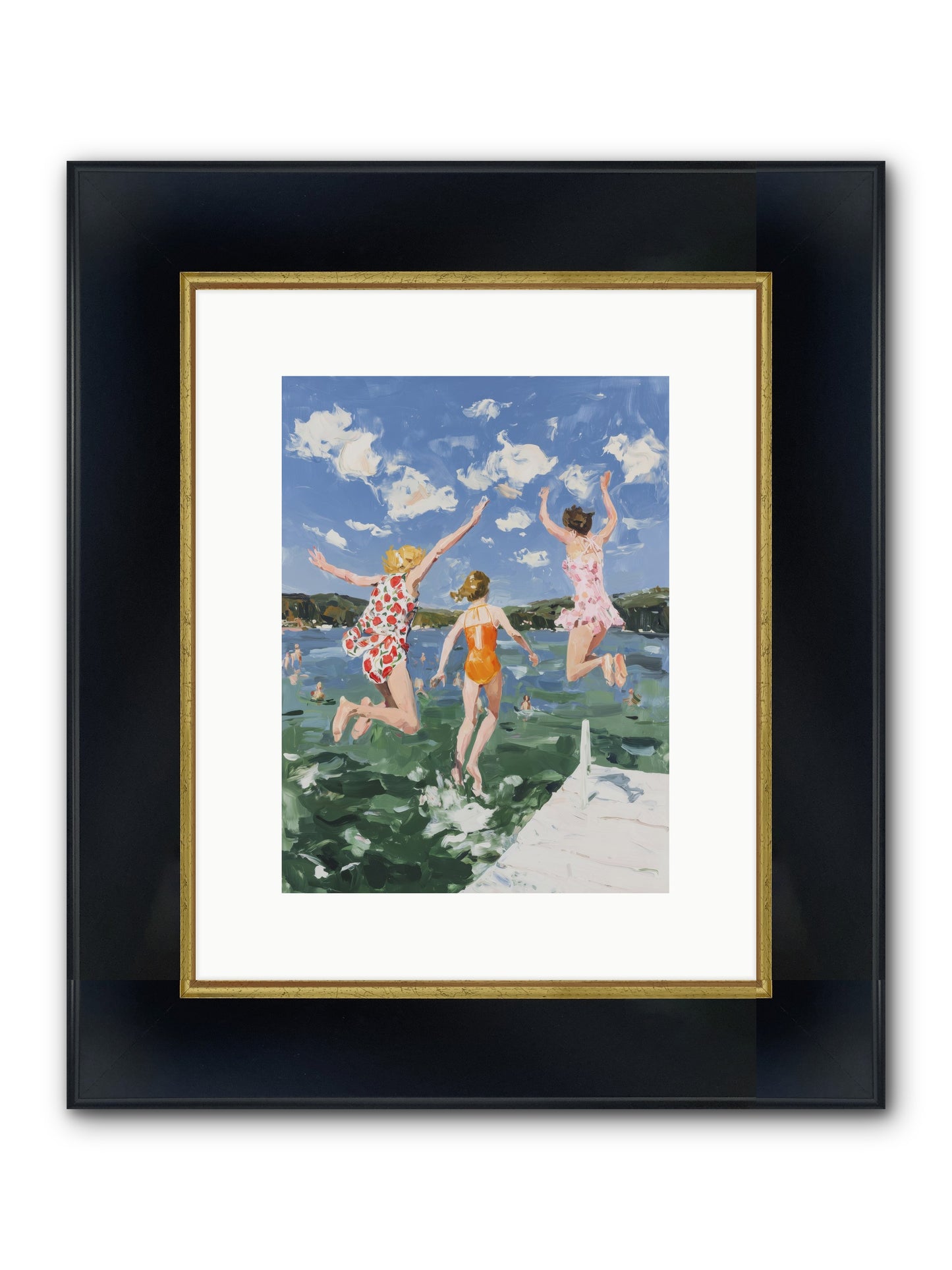 Big Splash Champions Framed Print - Wide Black w/Gold 9x12
