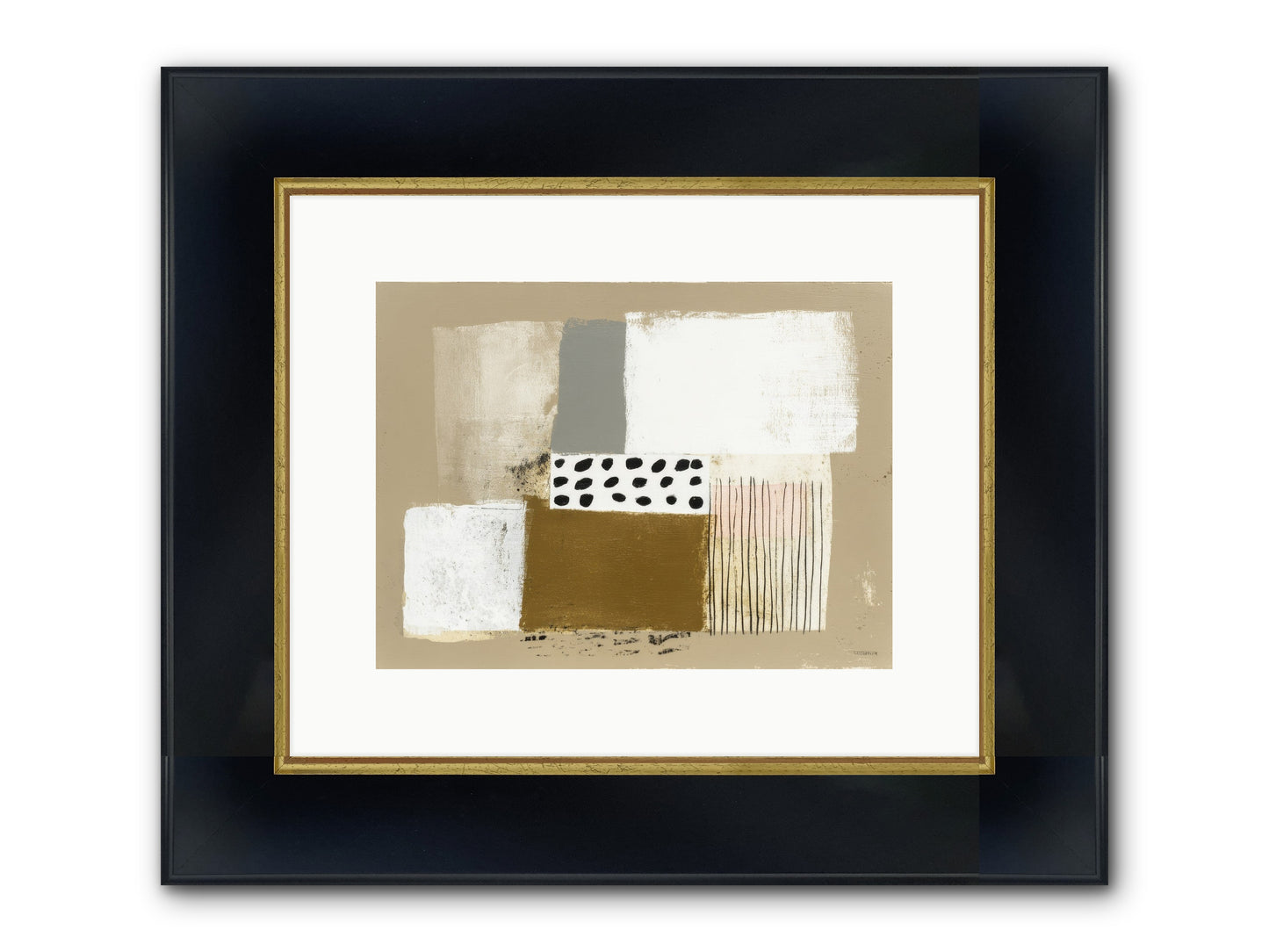 Birch Wisp Framed Print - Wide Black w/Gold 12x9