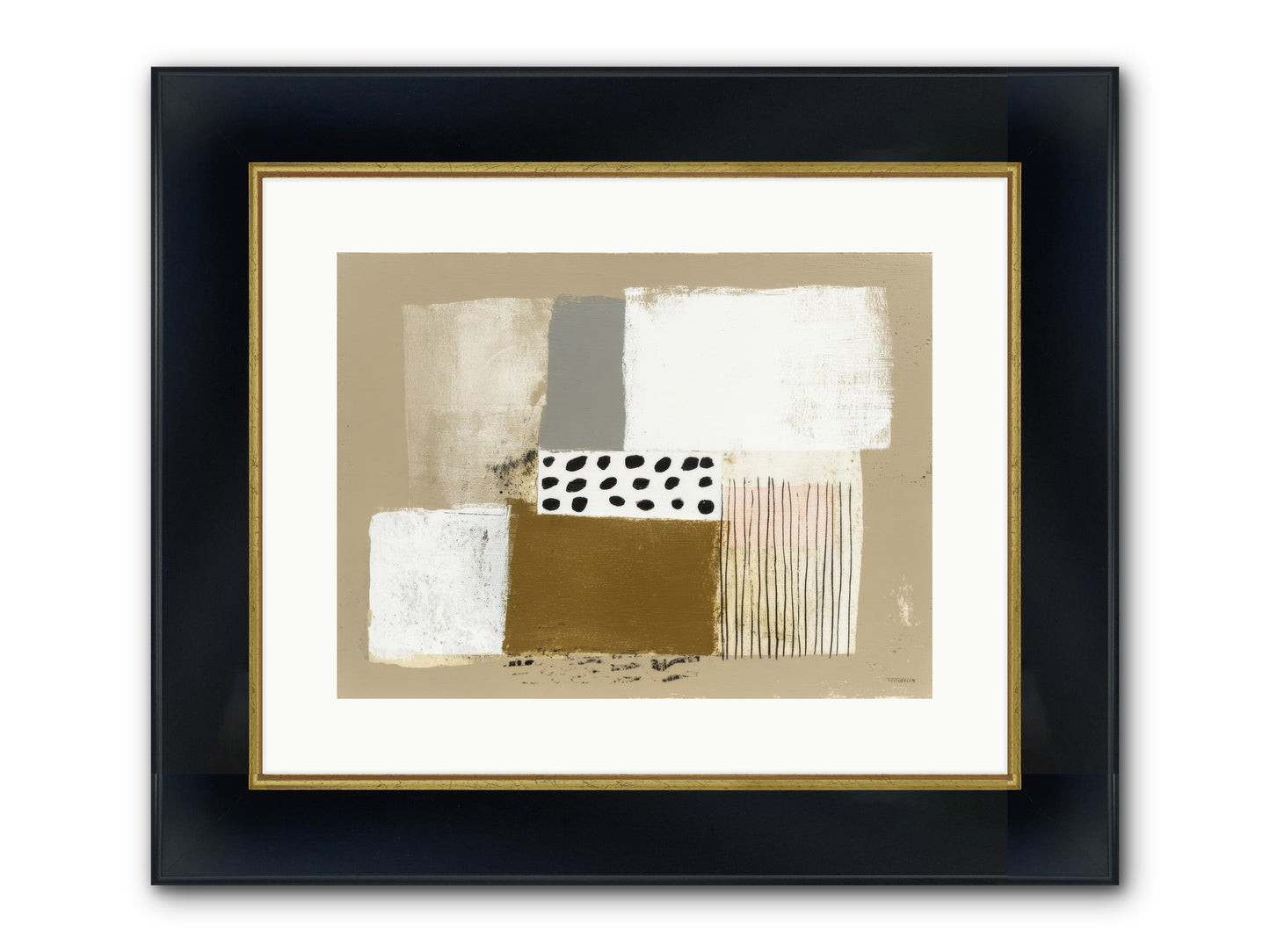 Birch Wisp Framed Print - Wide Black w/Gold 16x12