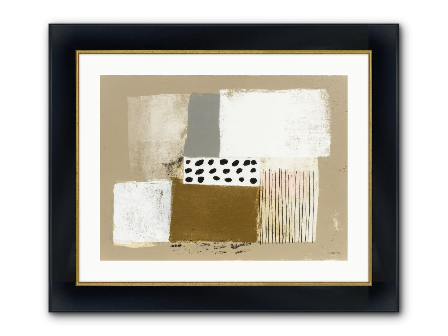 Birch Wisp Framed Print - Wide Black w/Gold 24x18