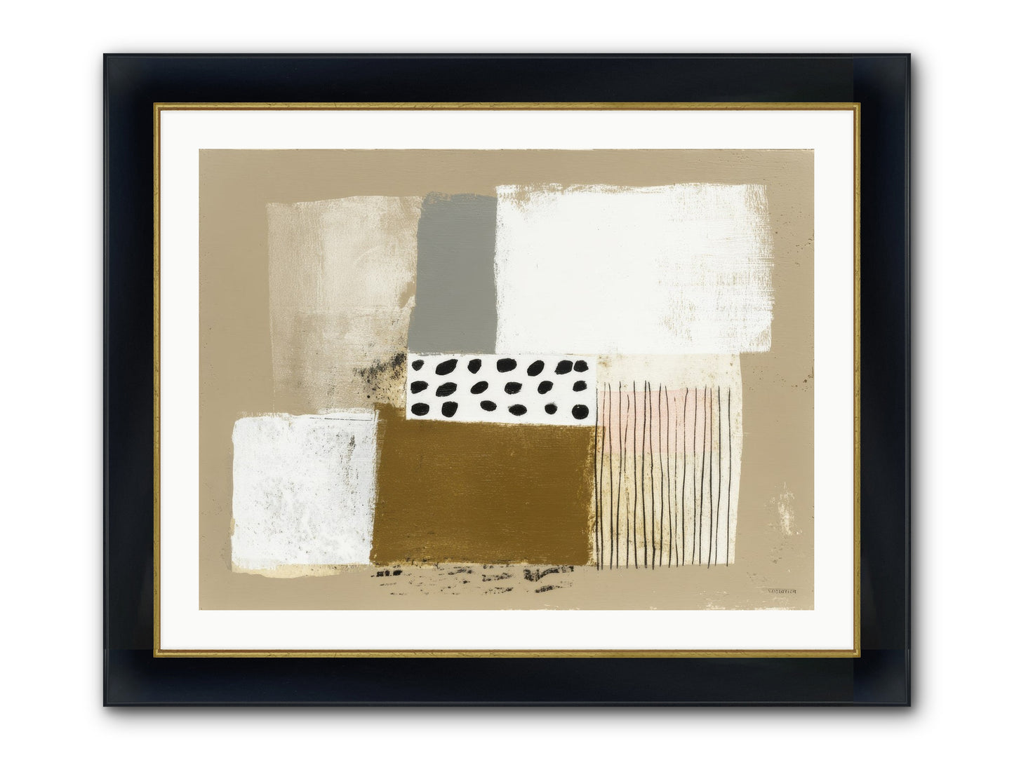 Birch Wisp Framed Print - Wide Black w/Gold 32x24