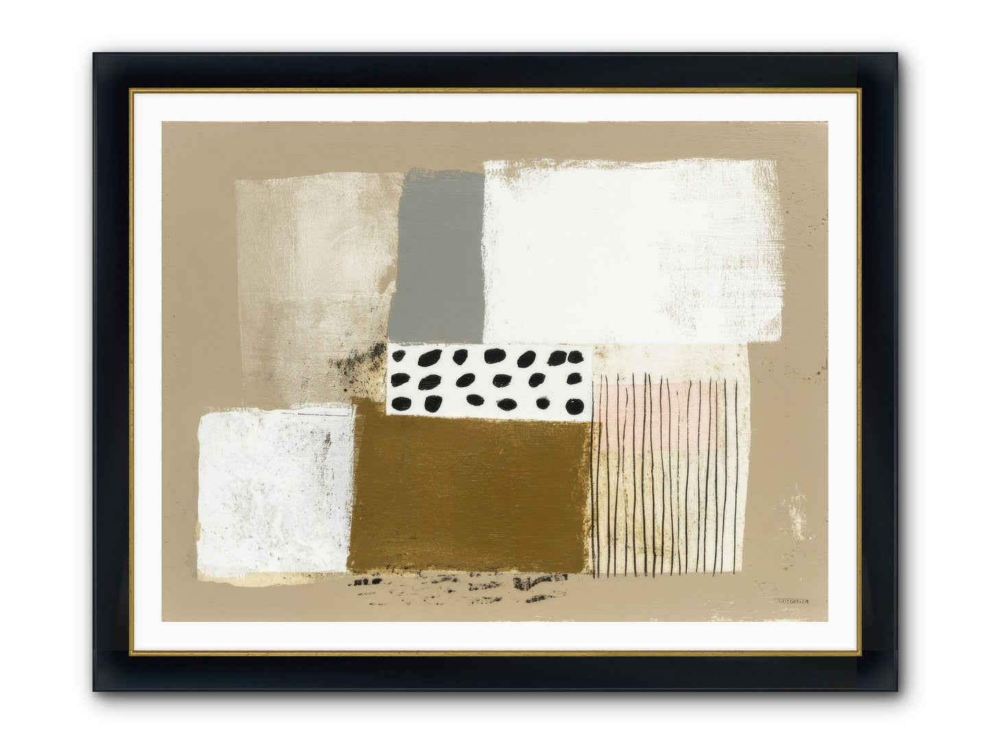 Birch Wisp Framed Print - Wide Black w/Gold 48x36