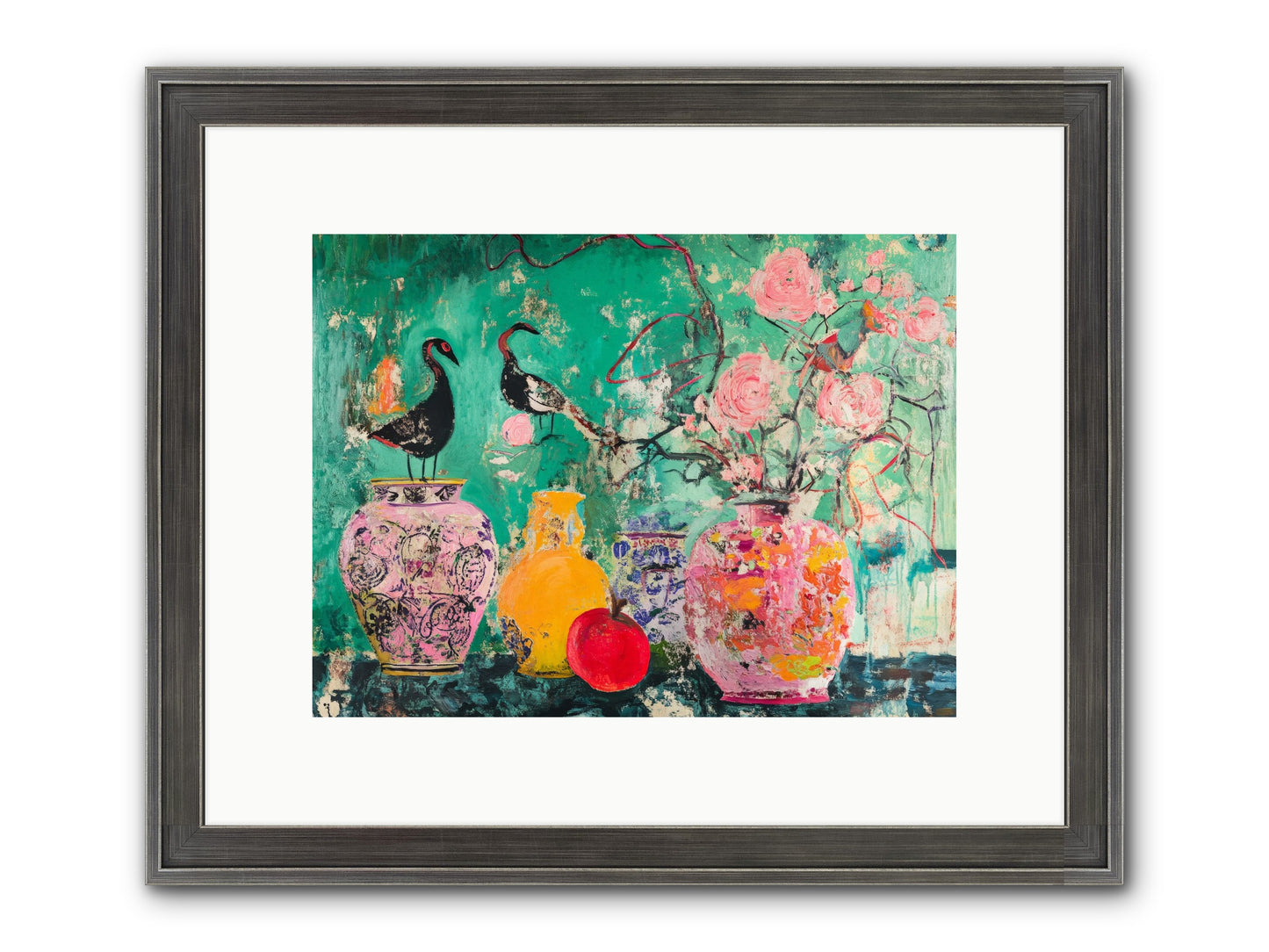 Bird Song Still Framed Print - Slimwoods Black/Silver 12x9