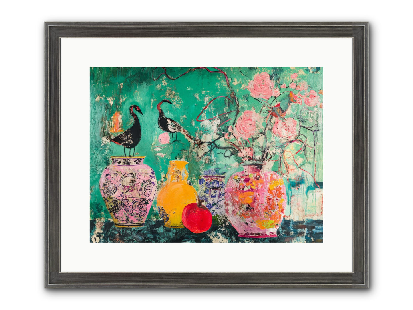 Bird Song Still Framed Print - Slimwoods Black/Silver 16x12
