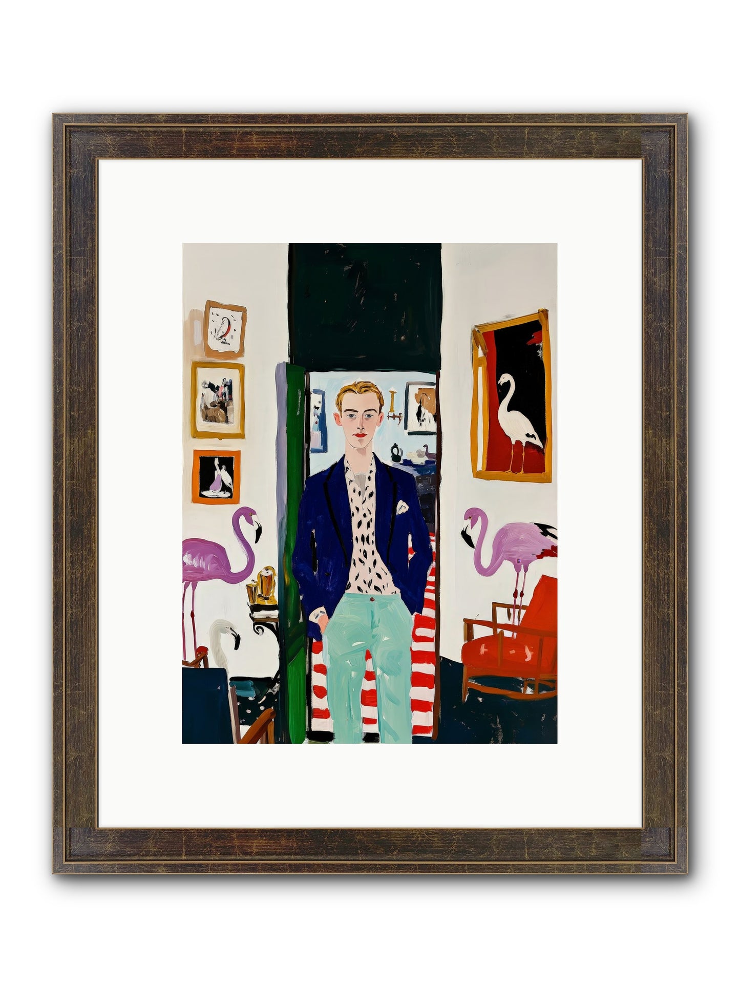 Birdsong Alley Framed Print - Slimwoods Black/Gold 9x12