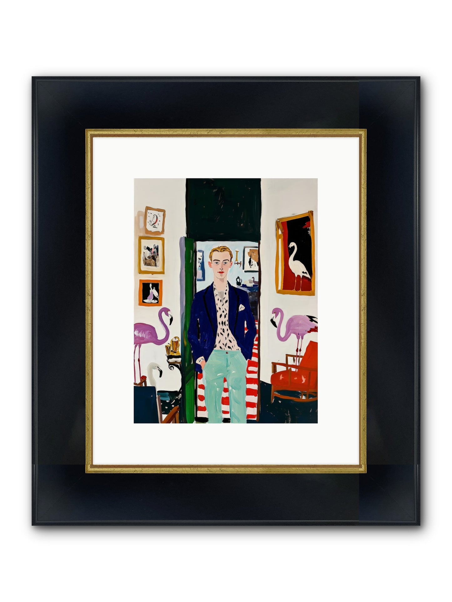 Birdsong Alley Framed Print - Wide Black w/Gold 9x12
