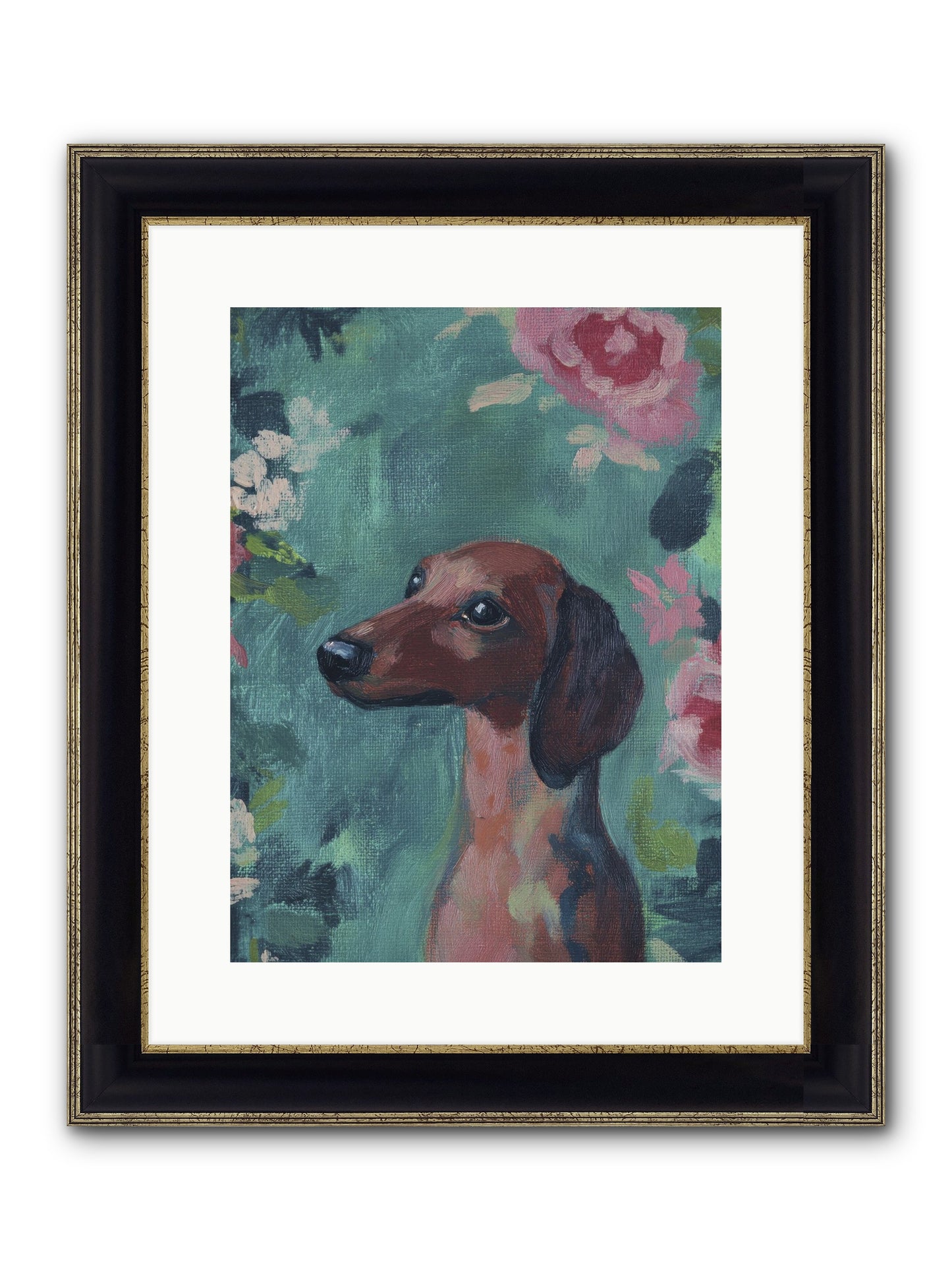 Biscotti Framed Print - Black & Gold 12x16