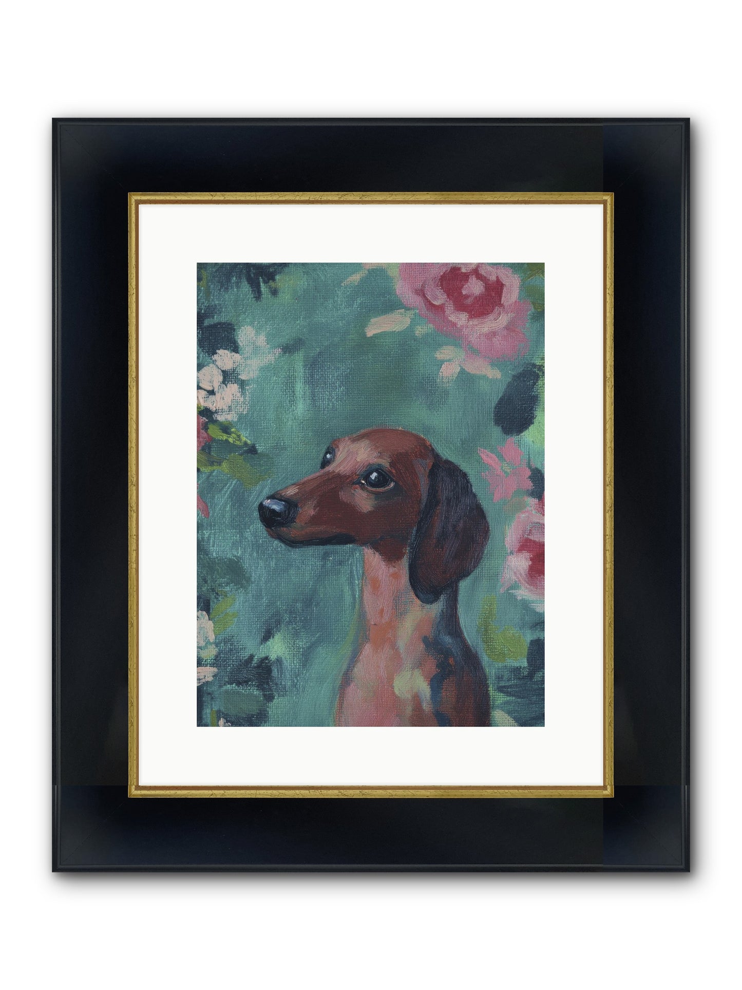 Biscotti Framed Print - Wide Black w/Gold 12x16