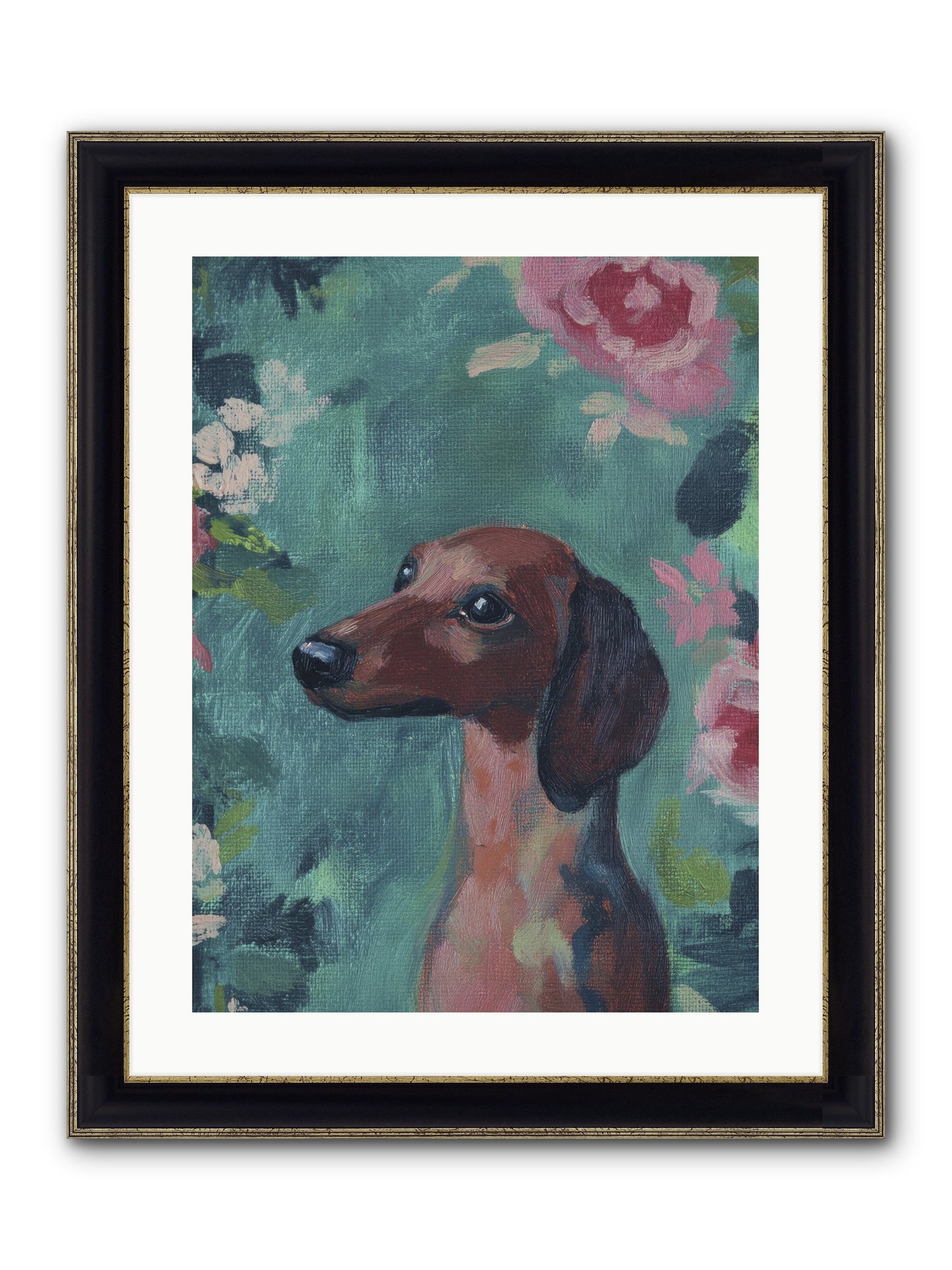 Biscotti Framed Print - Black & Gold 18x24