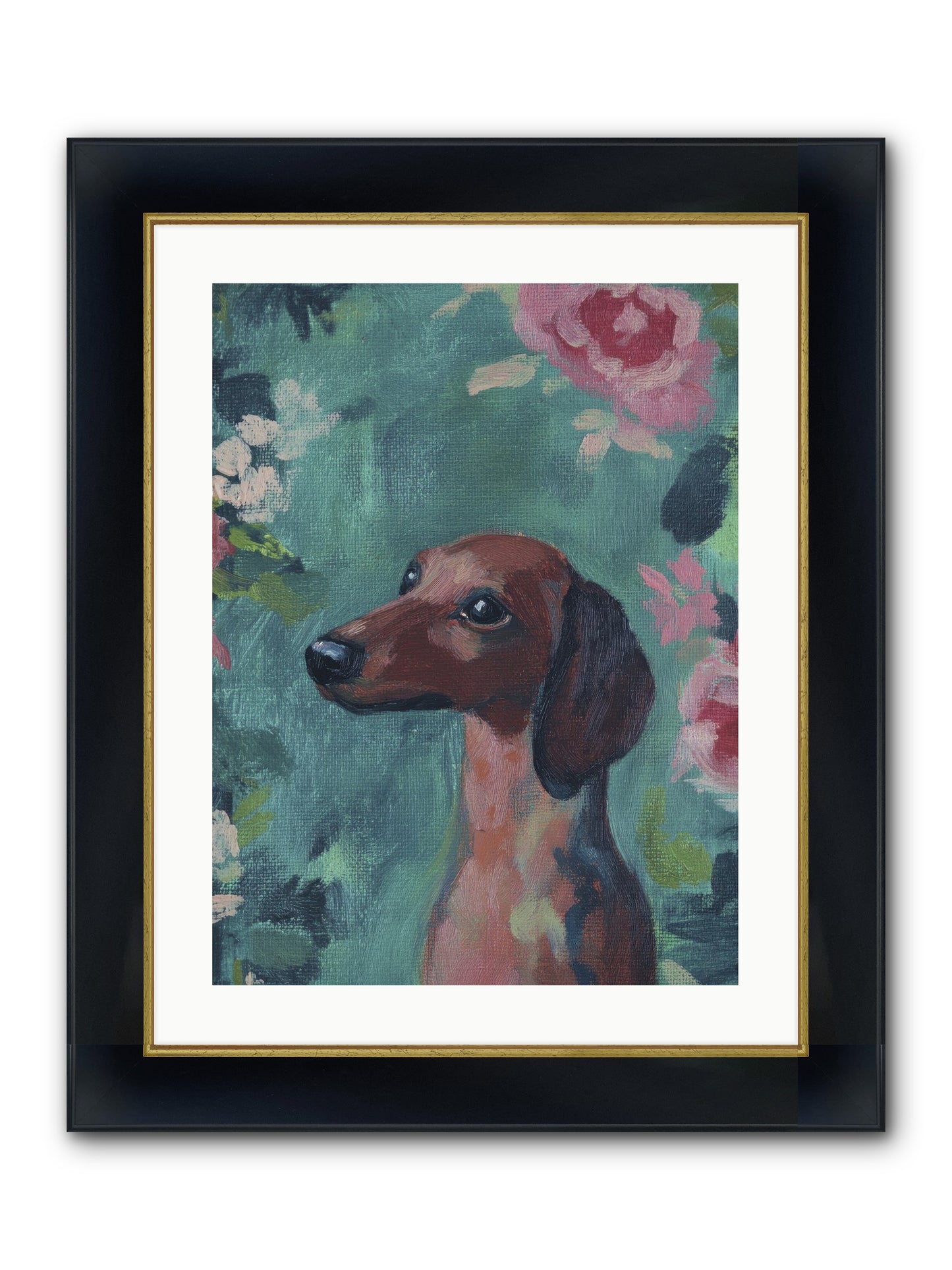 Biscotti Framed Print - Wide Black w/Gold 18x24