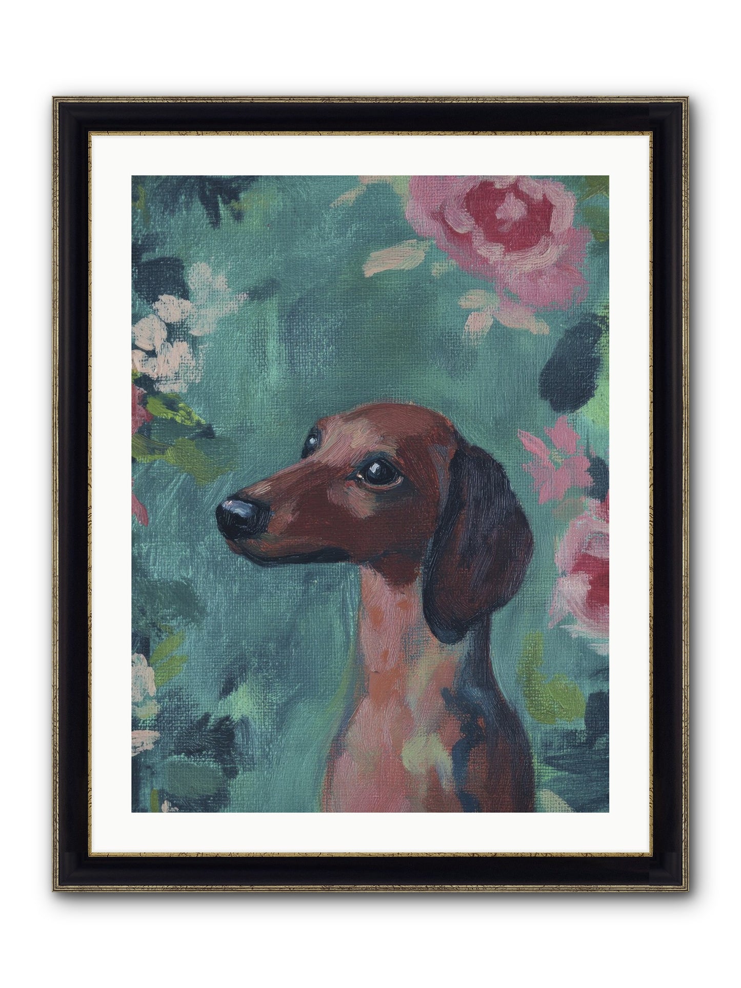 Biscotti Framed Print - Black & Gold 24x32