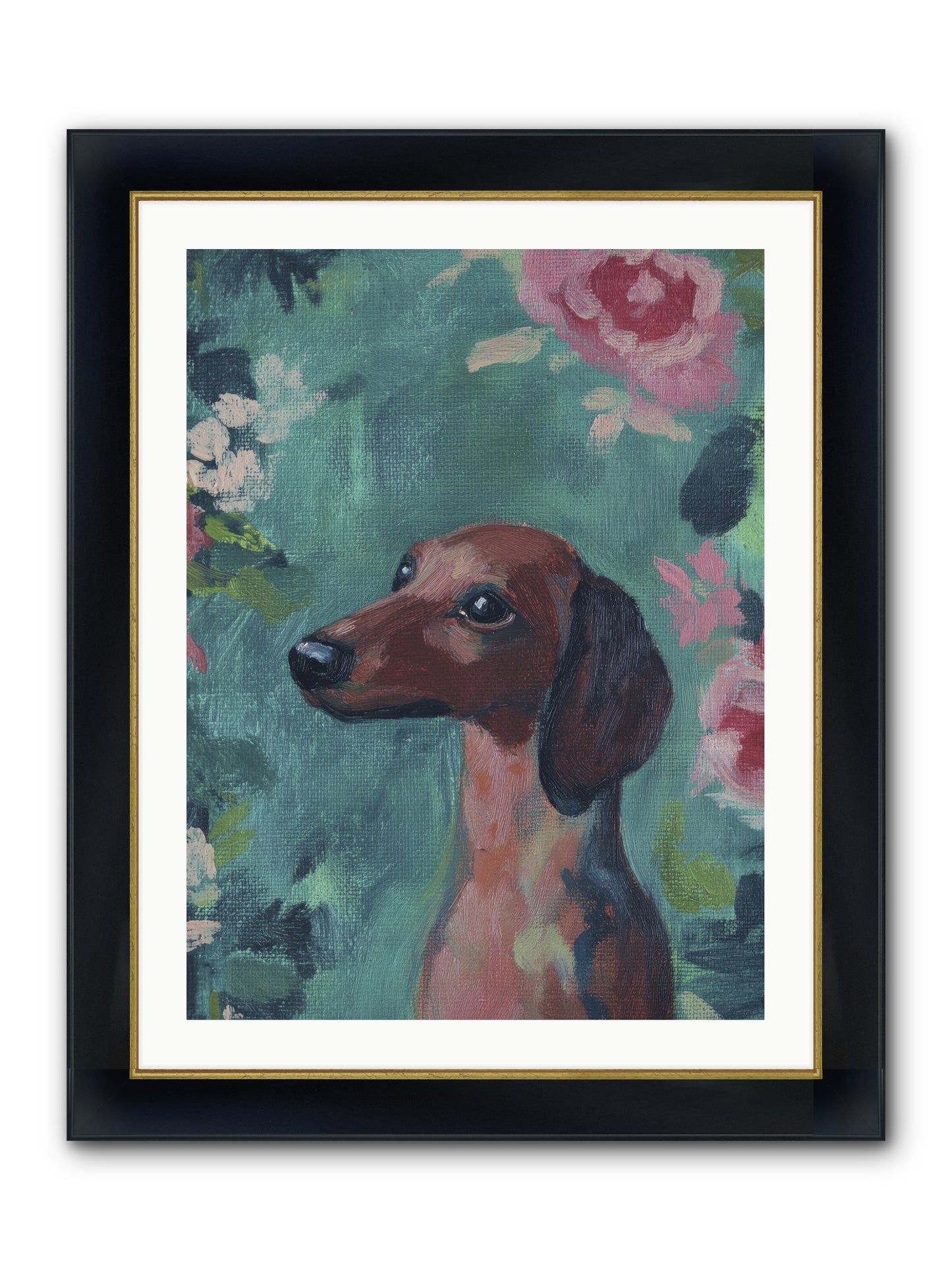 Biscotti Framed Print - Wide Black w/Gold 24x32