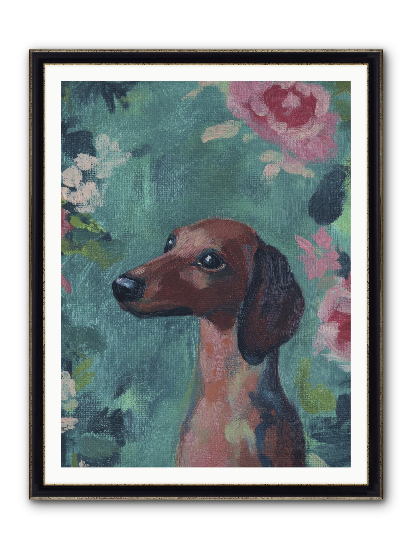 Biscotti Framed Print - Black & Gold 36x48