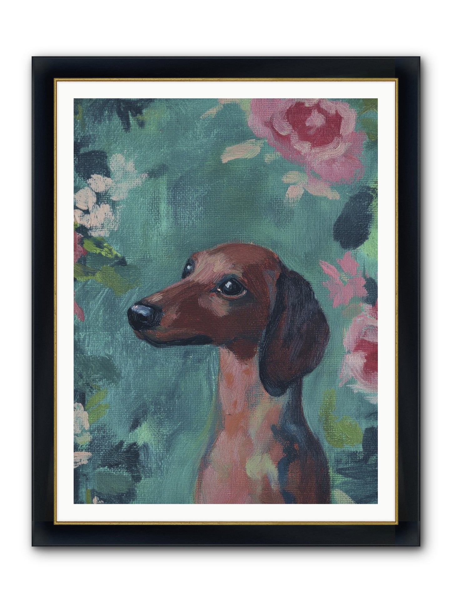Biscotti Framed Print - Wide Black w/Gold 36x48
