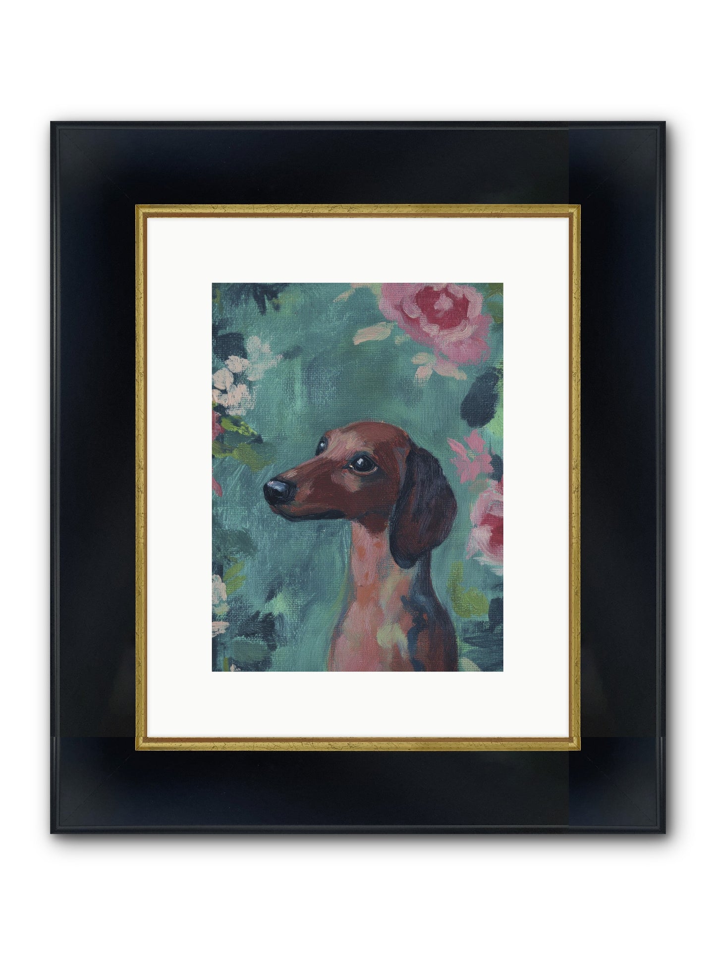 Biscotti Framed Print - Wide Black w/Gold 9x12